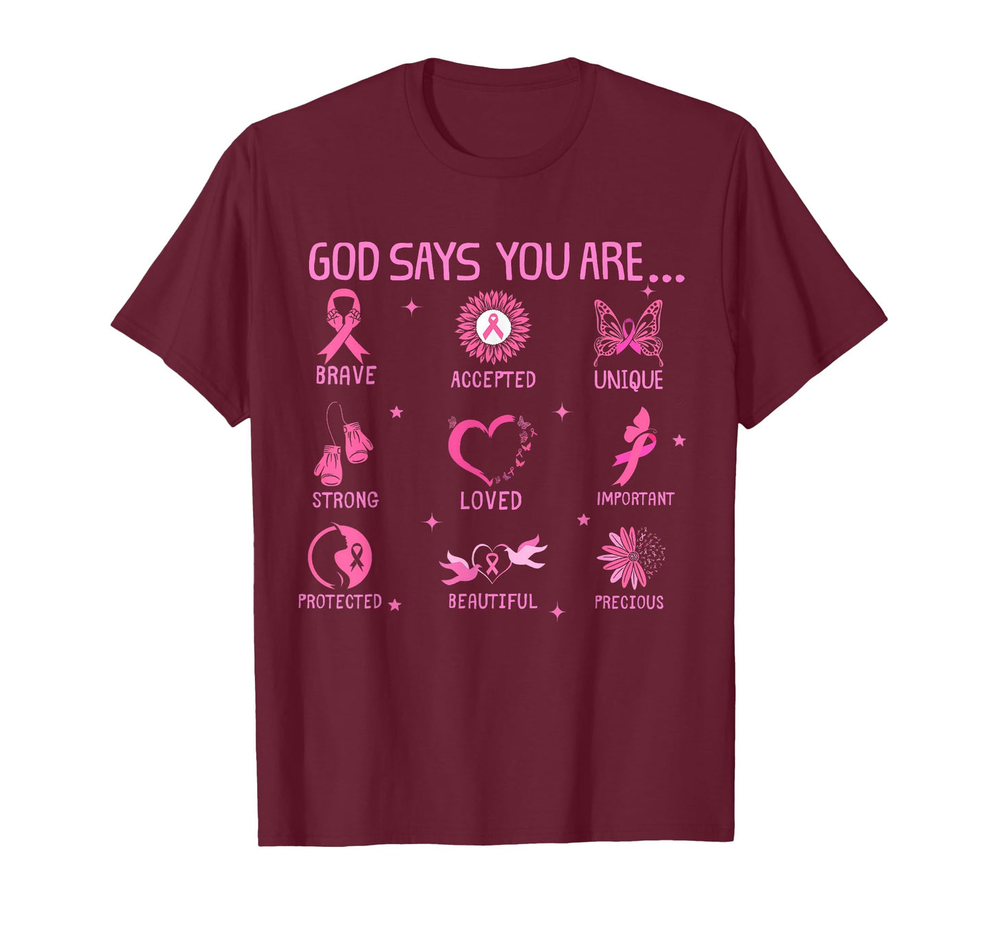 Breast Cancer Awareness God Says You are Pink Ribbon Women T-Shirt