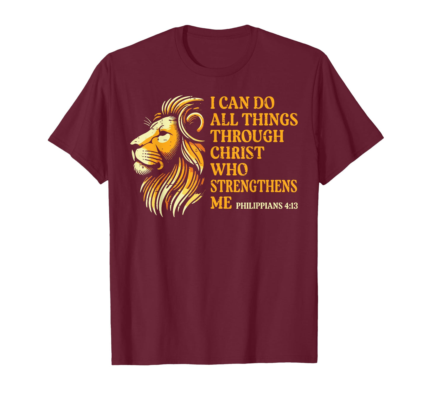 I Can Do All Things Through Him Lion Christian Men Women Kid T-Shirt