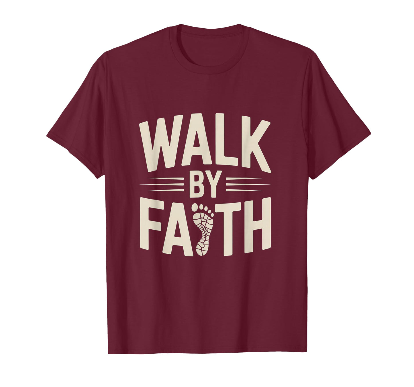 Christian Footprint Walk by Faith Inspirational Tee T-Shirt