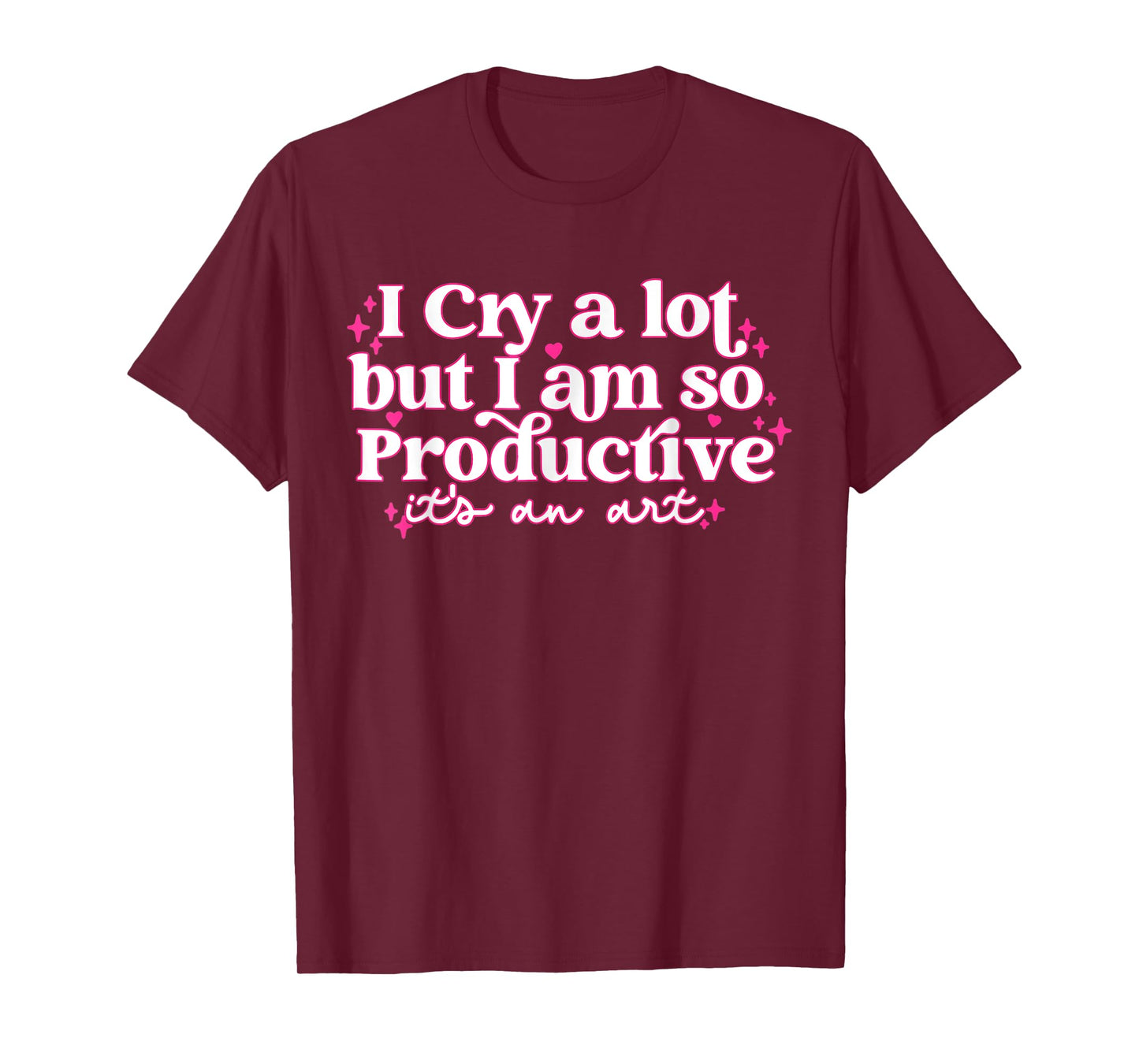 Retro I Cry A Lot But I Am So Productive Funny Trending Meme T-Shirt