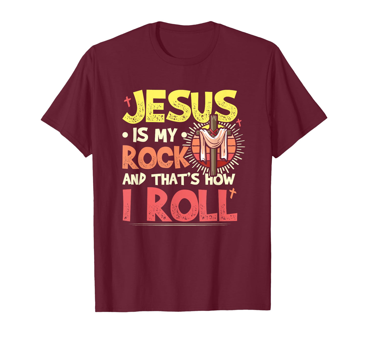 Jesus Is My Rock Bible Faith in God Religion Jesus T-Shirt