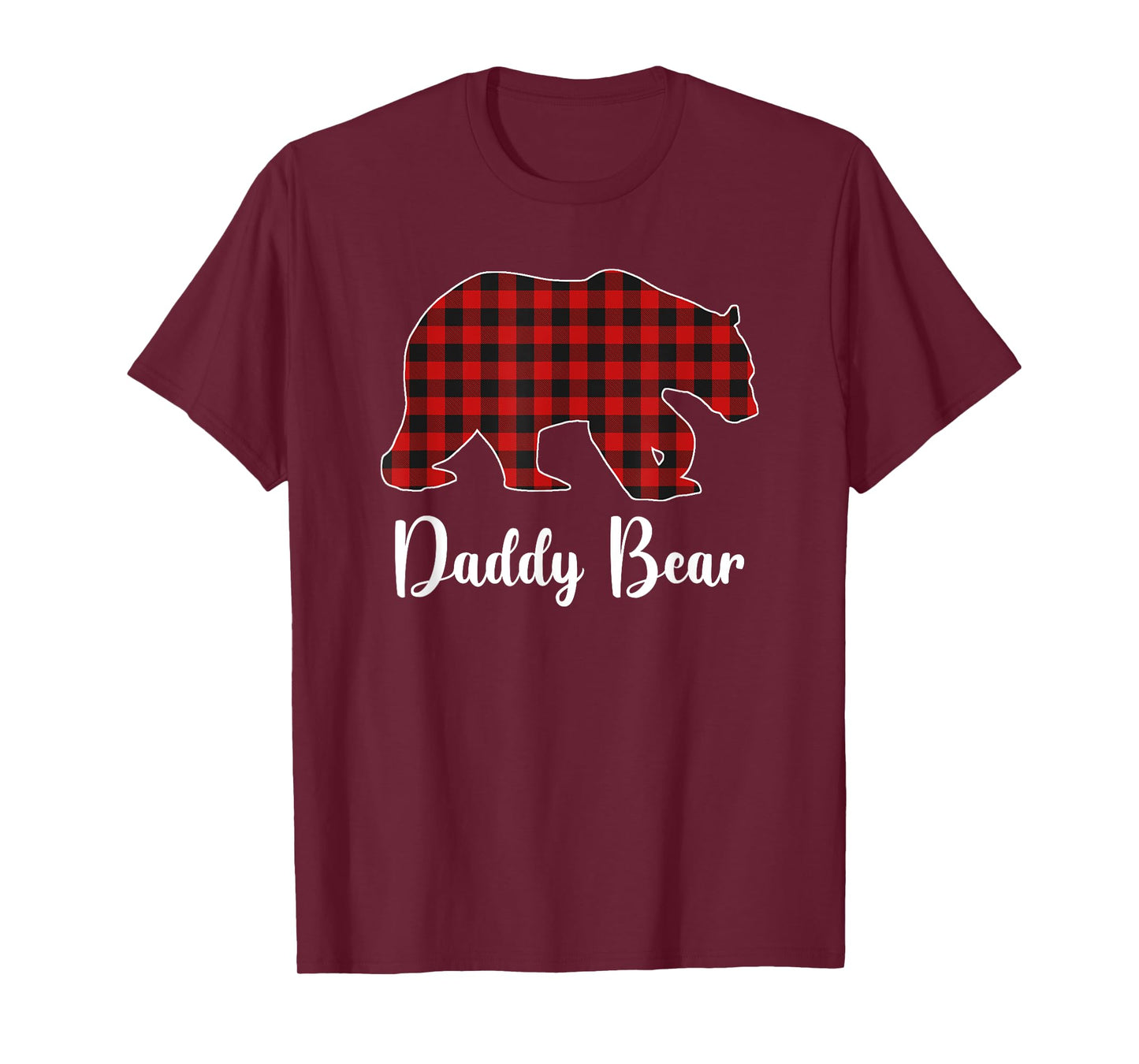 Red Plaid Bear Christmas Pajama Daddy Matching Family Dad T-Shirt