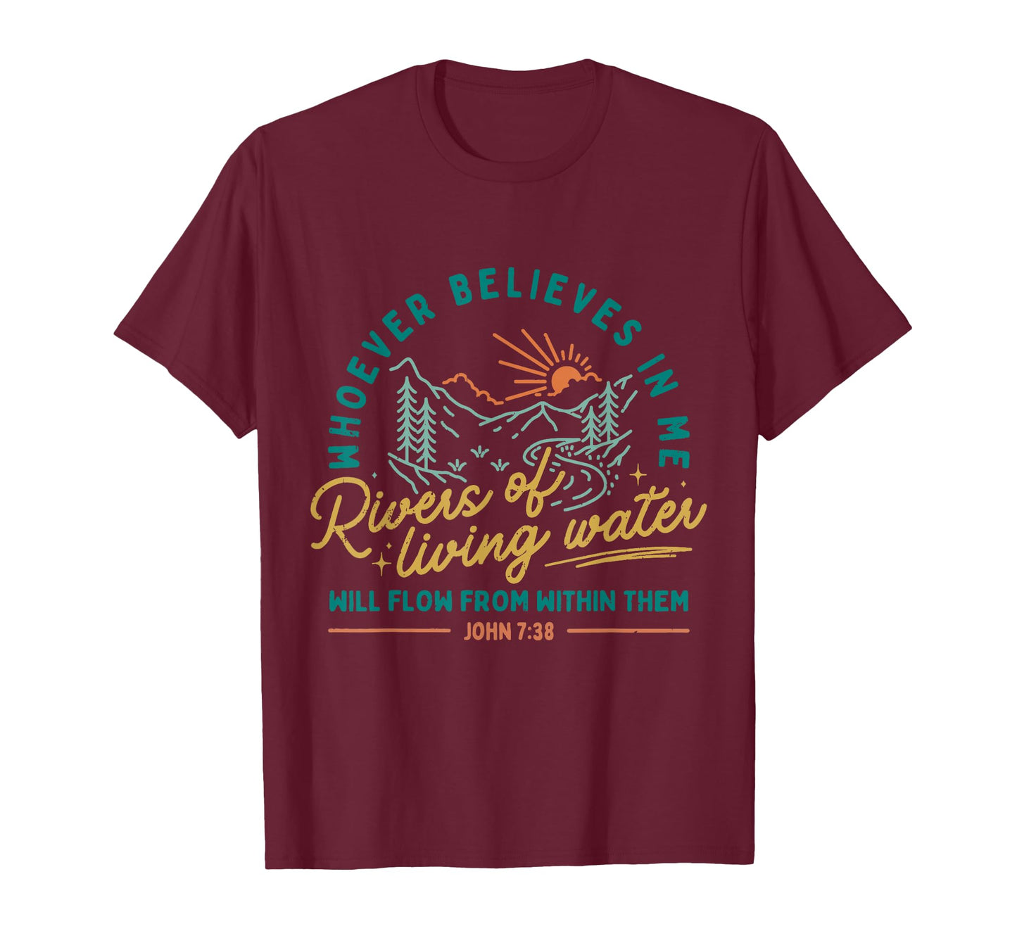 Rivers of Living Water John 7:38 Retro T-Shirt