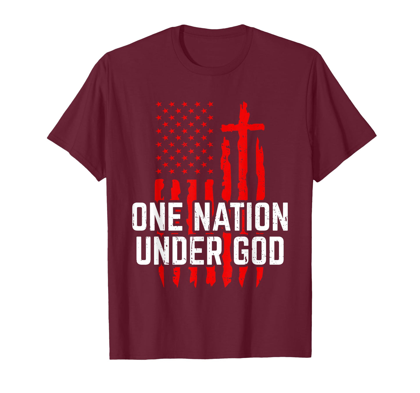One Nation Under God Jesus Blessed American Flag T-Shirt