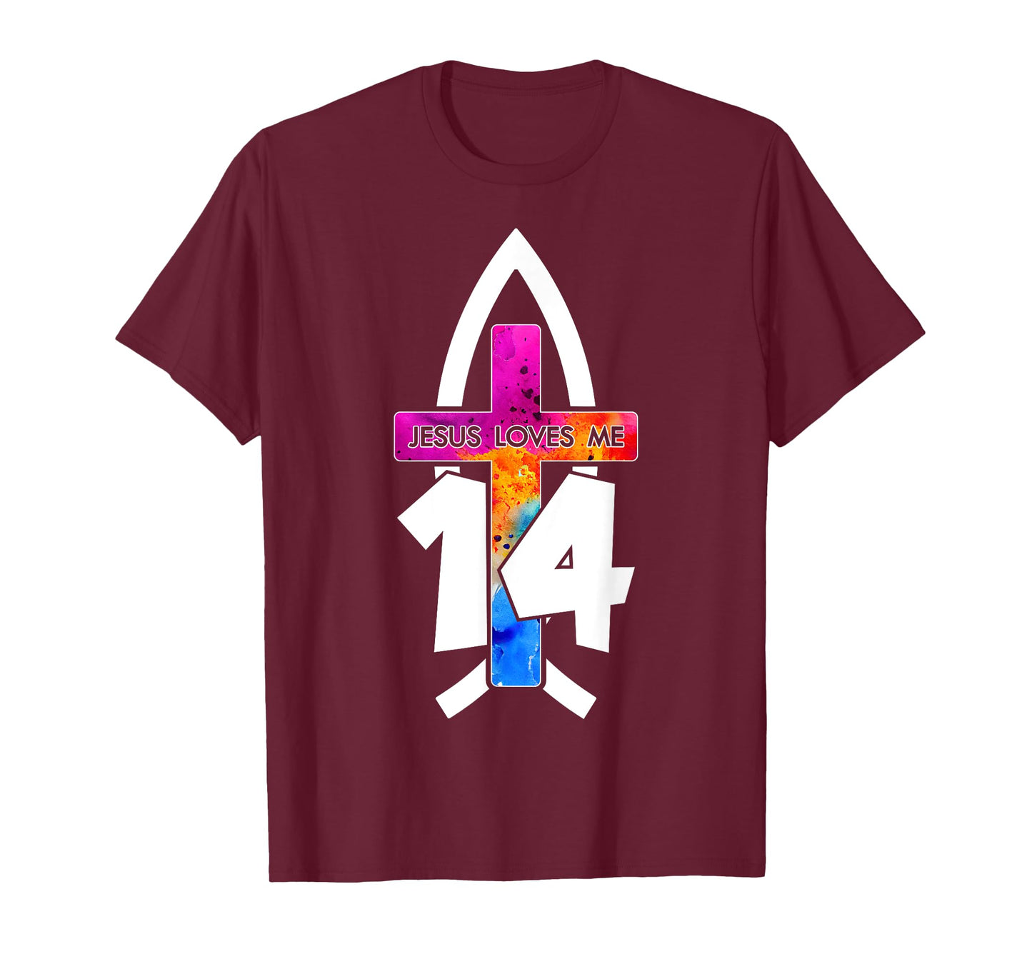 Jesus Loves ME 14 Religious 14 Years Jesus 14TH Birthday T-Shirt