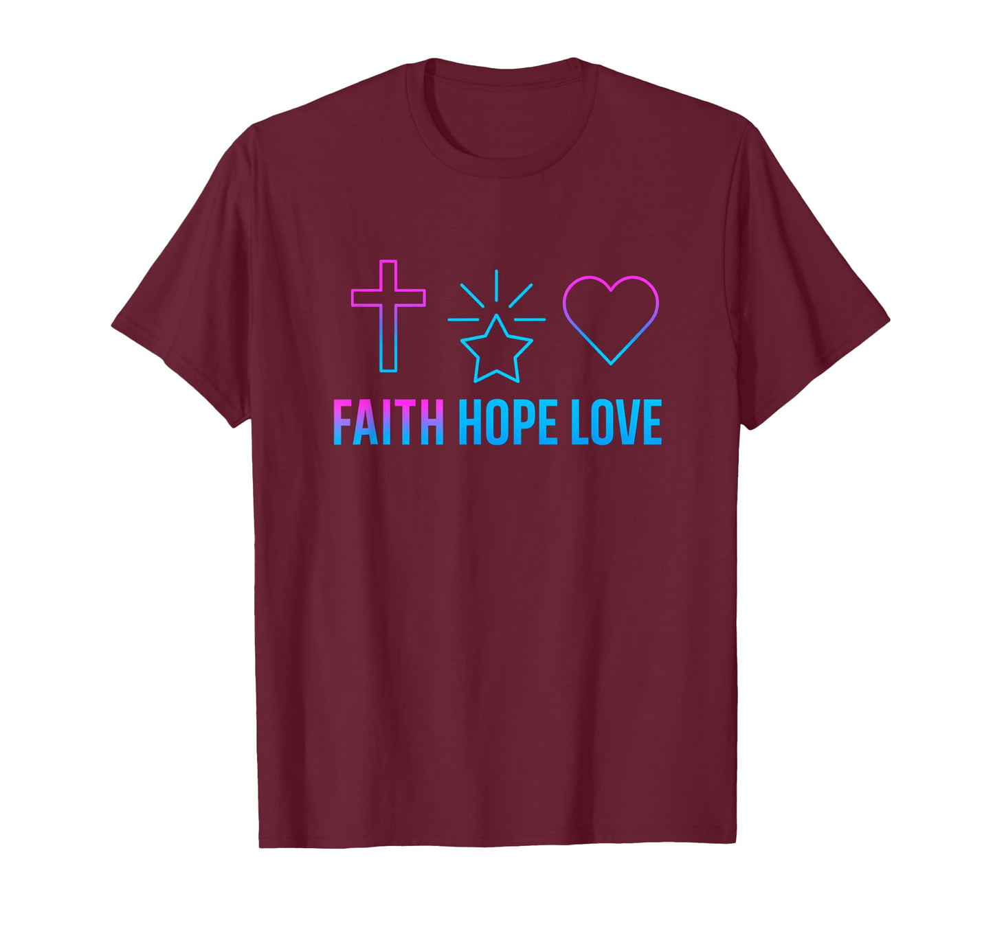 Faith Hope Love Christian Symbols Retro Style T-Shirt
