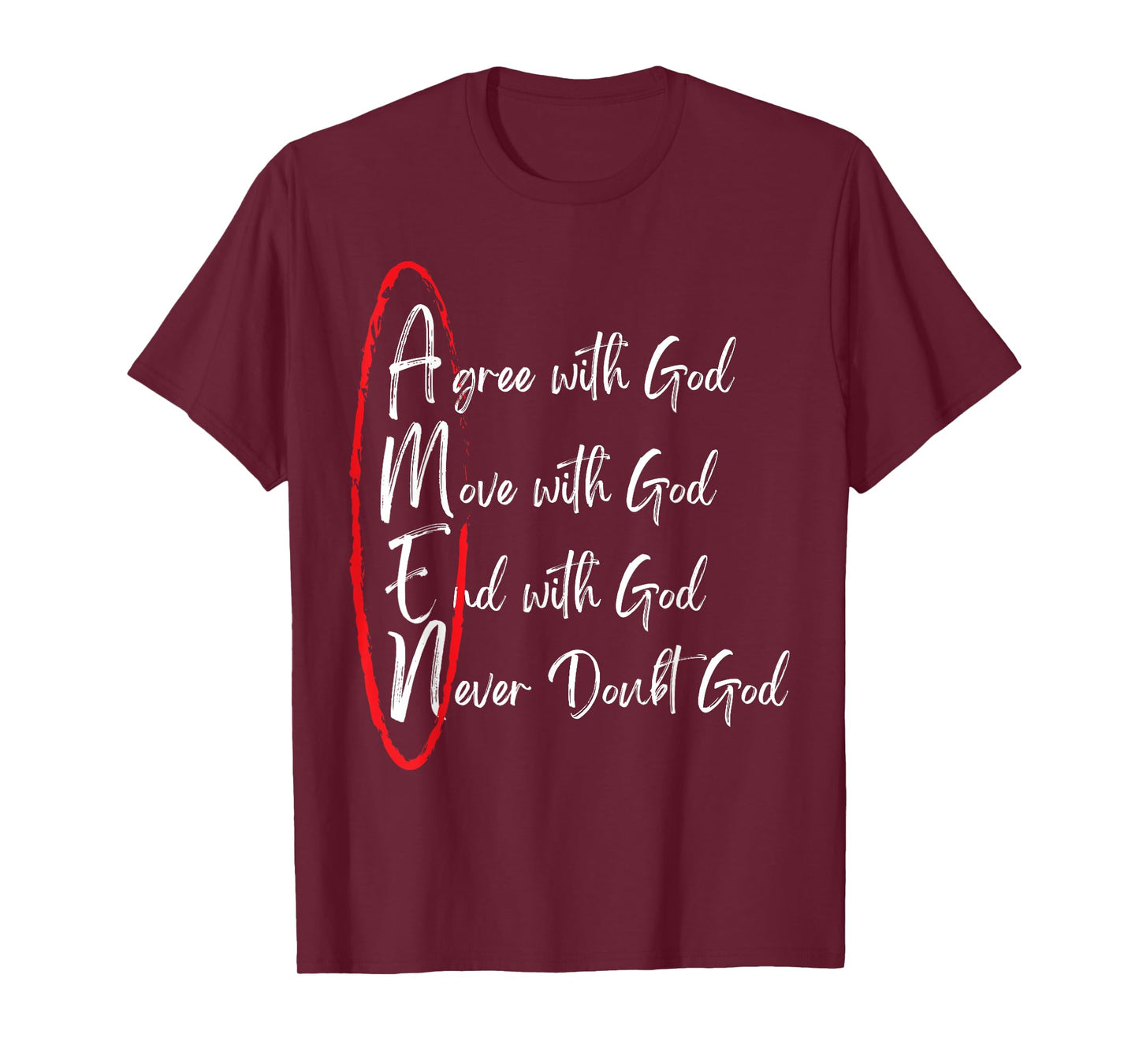 Amen Agree With God Move With God End With God T-Shirt