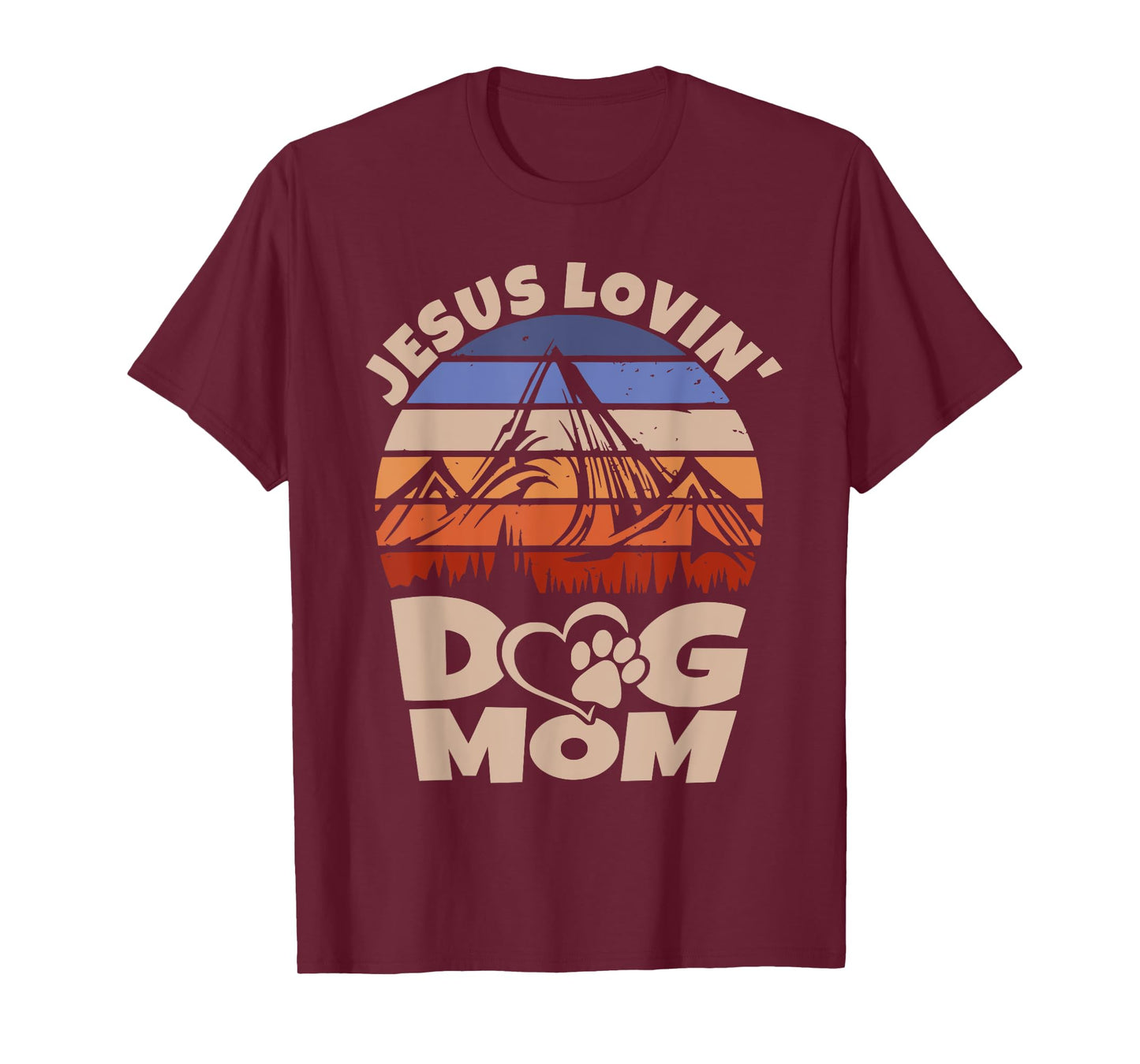 Cute Christian Retro Jesus Loving Dog Mom Funny Dog Sayings T-Shirt