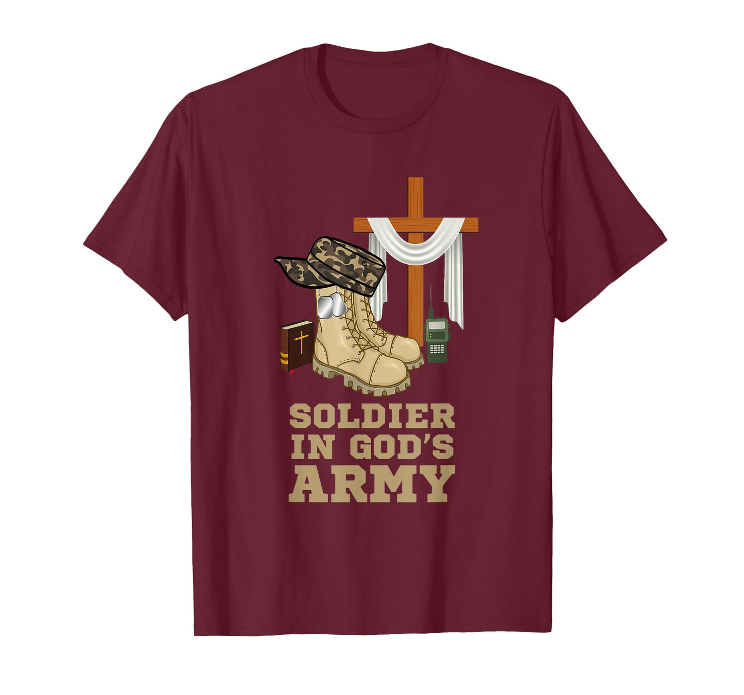 Christian Soldier In God's Army Military Jesus Christ Cross T-Shirt