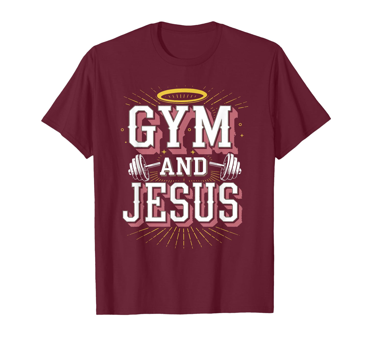 Gym and Jesus Faith Fitness Design T-Shirt
