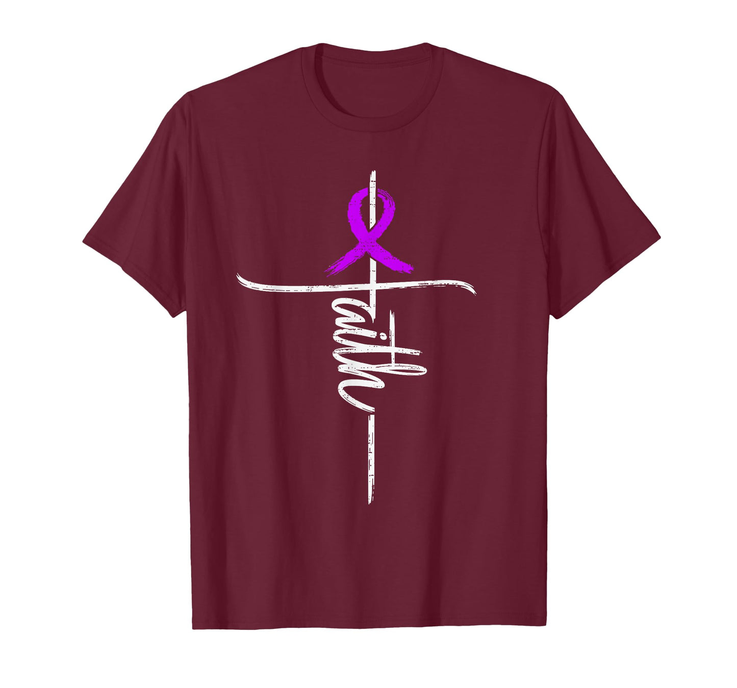 Faith ITP Awareness Immune Thrombocytopenia Ribbon Purple T-Shirt