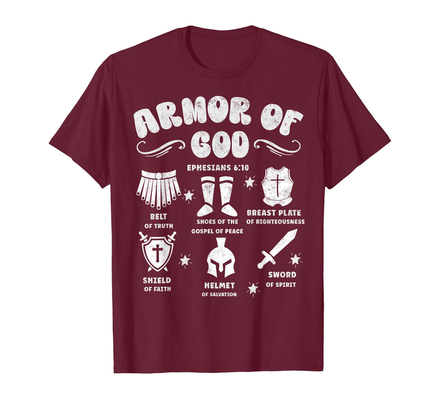 Ephesians 6:10 Armor of God Jesus Christian Bible Verses T-Shirt