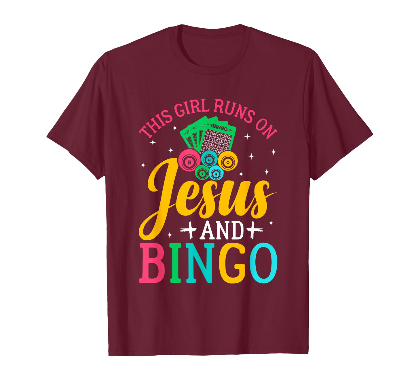 This girl runs on Jesus and bingo funny christian faith T-Shirt