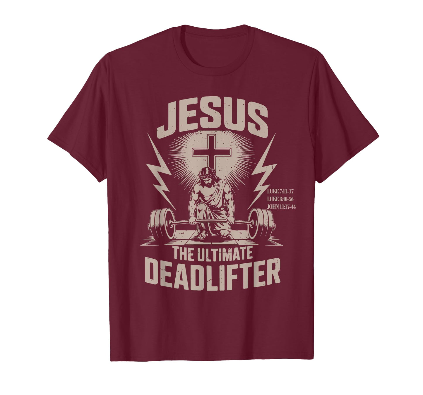 Jesus The Ultimate Deadlifter Muscle Kid Funny Christian Gym T-Shirt