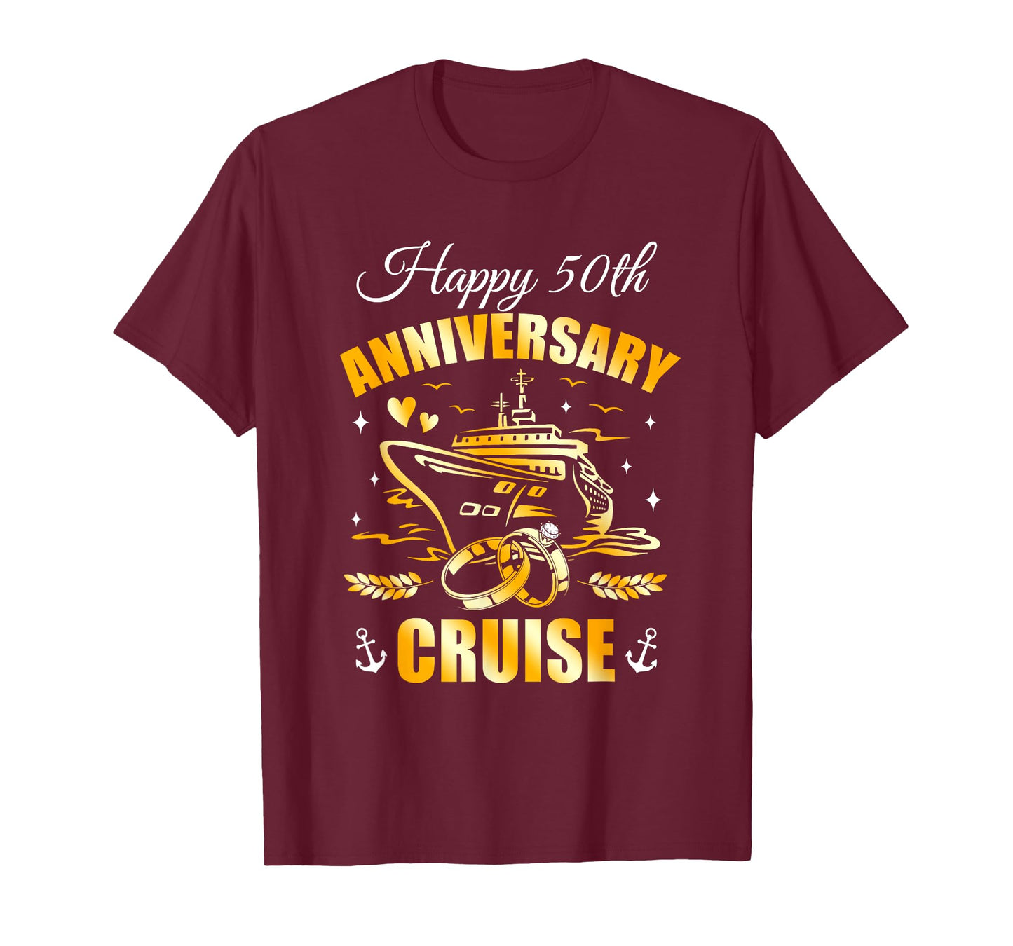 Happy 50Th Anniversary Cruise Wedding Matching Husband Wife T-Shirt