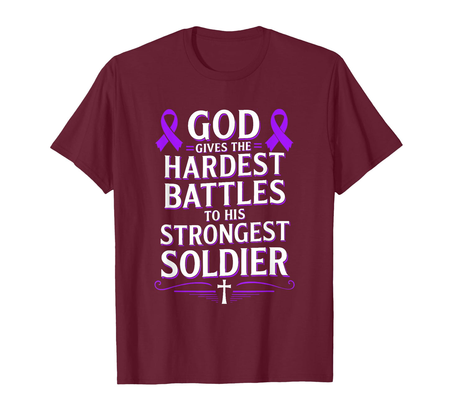 God Gives Hardest Battle Gynecologic Cancer Awareness T-Shirt