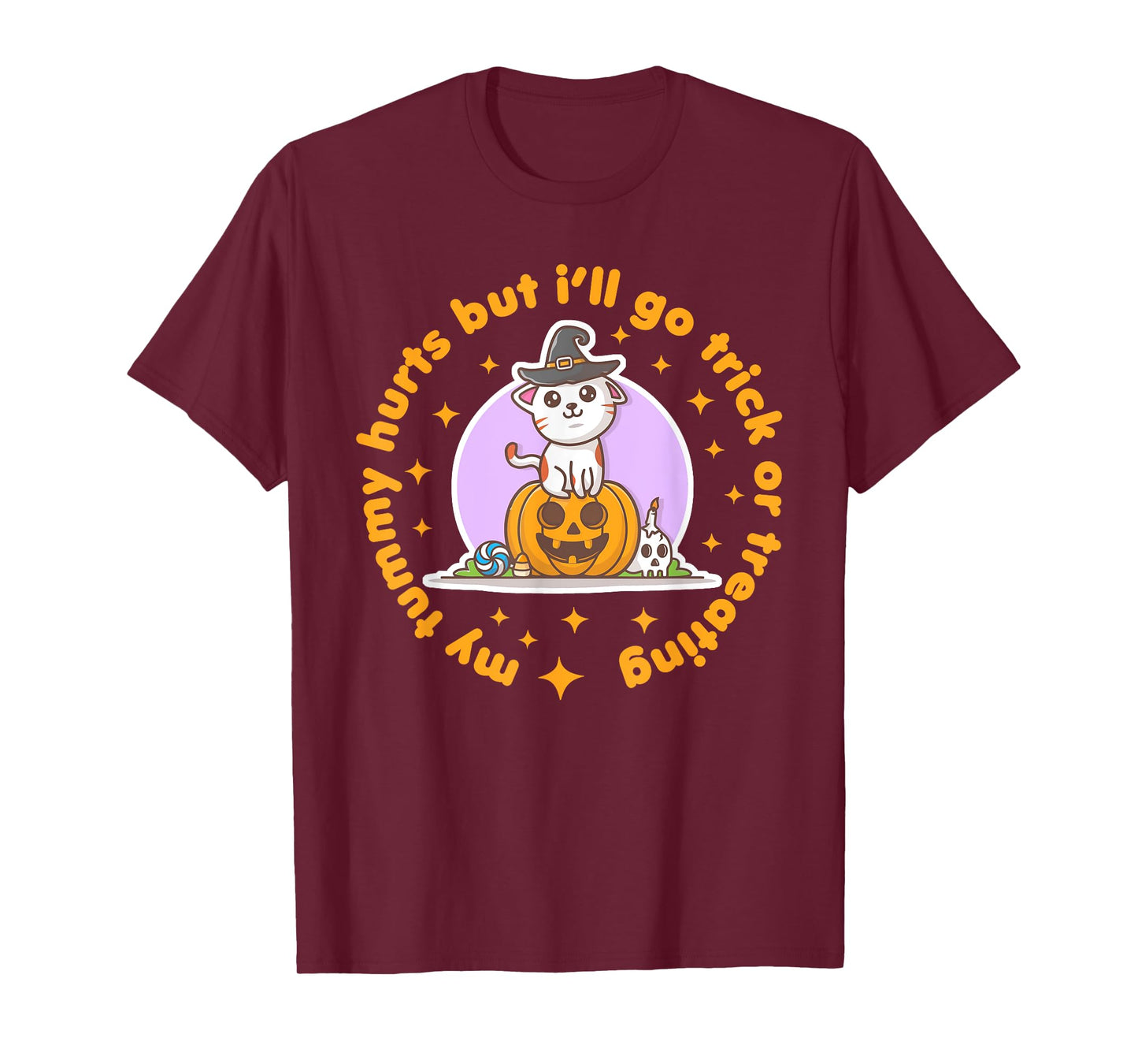 My Tummy Hurts Funny Halloween Cute Kawaii Trick or Treat T-Shirt