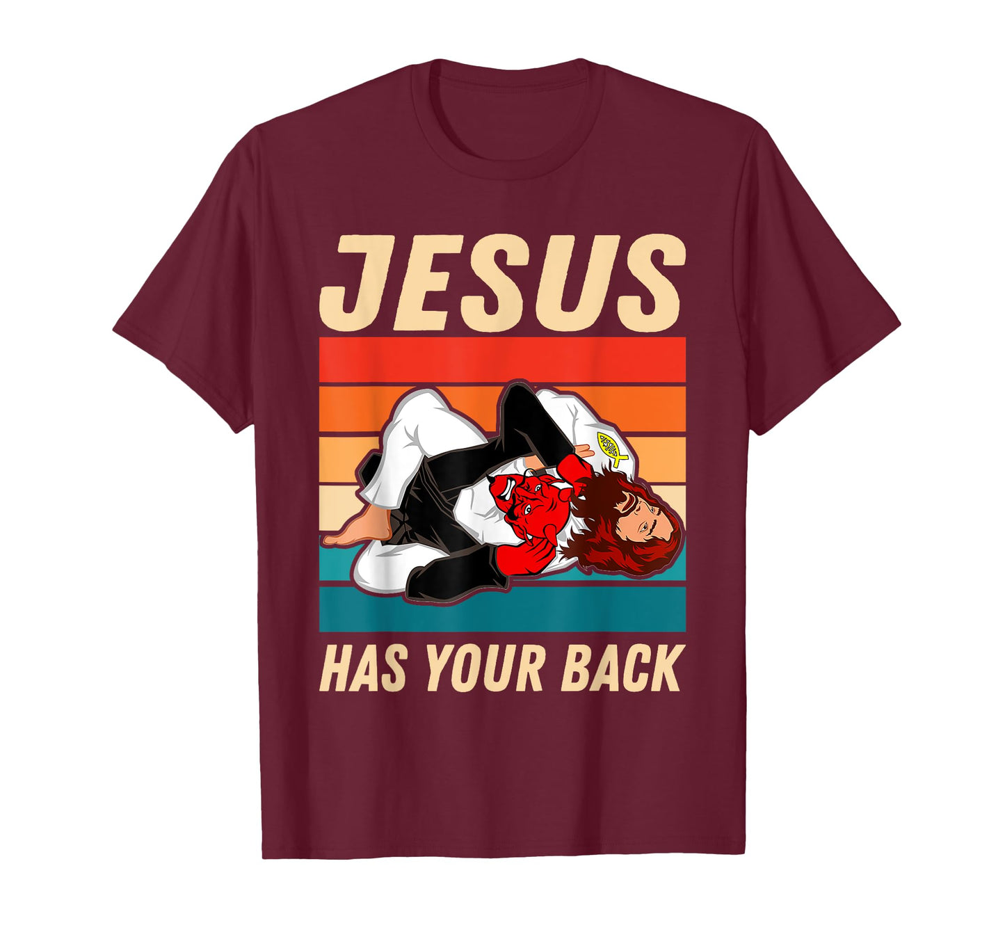 Jiu Jitsu Shirt Jesus Has Your Back TShirt BJJ MMA Jujitsu T-Shirt
