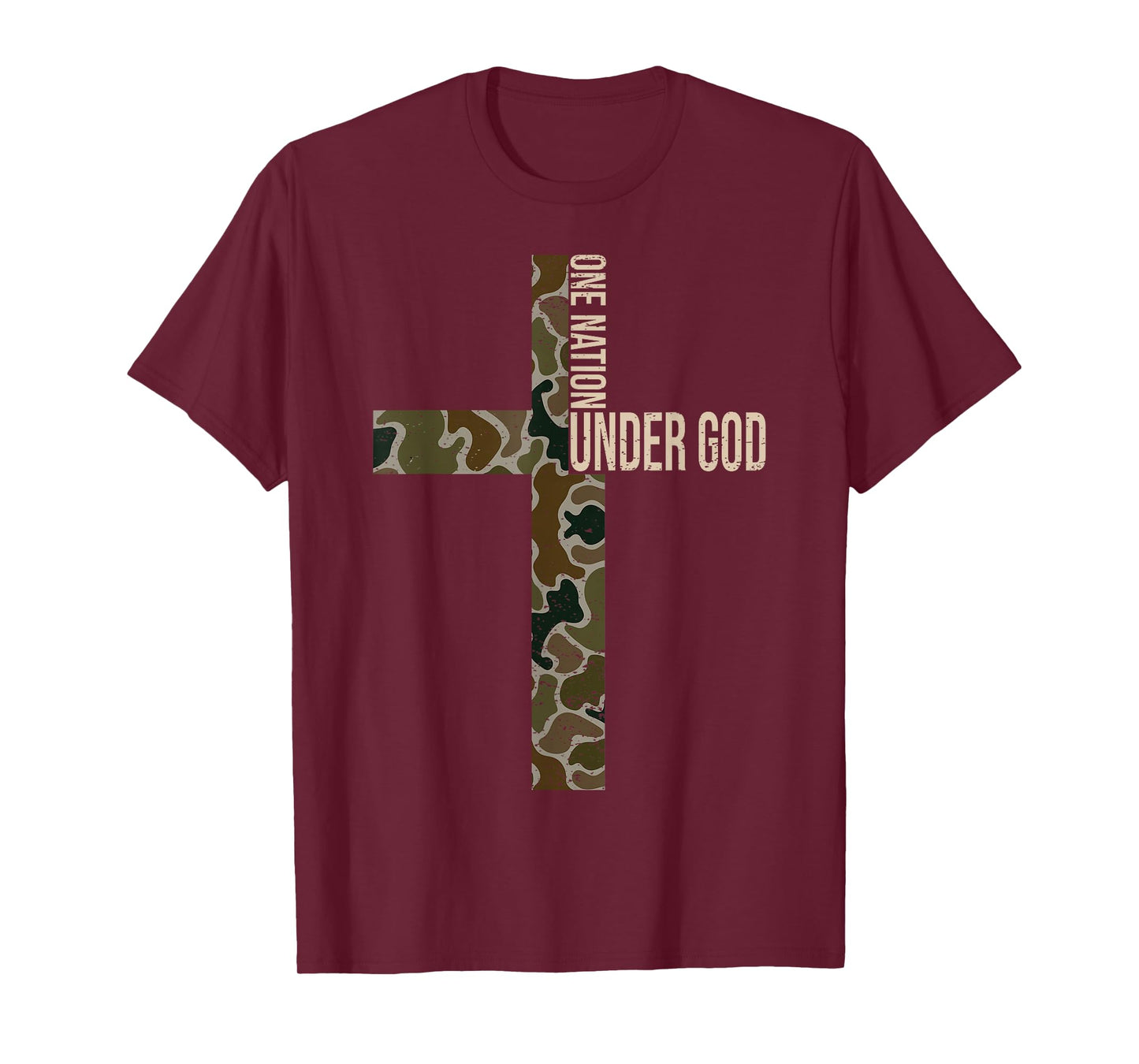 Jesus Camo One Nation Under God Christian Cross God Faith T-Shirt