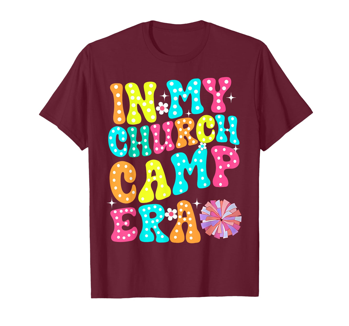 In My Church Camp Era Funny Groovy Summer Camping T-Shirt