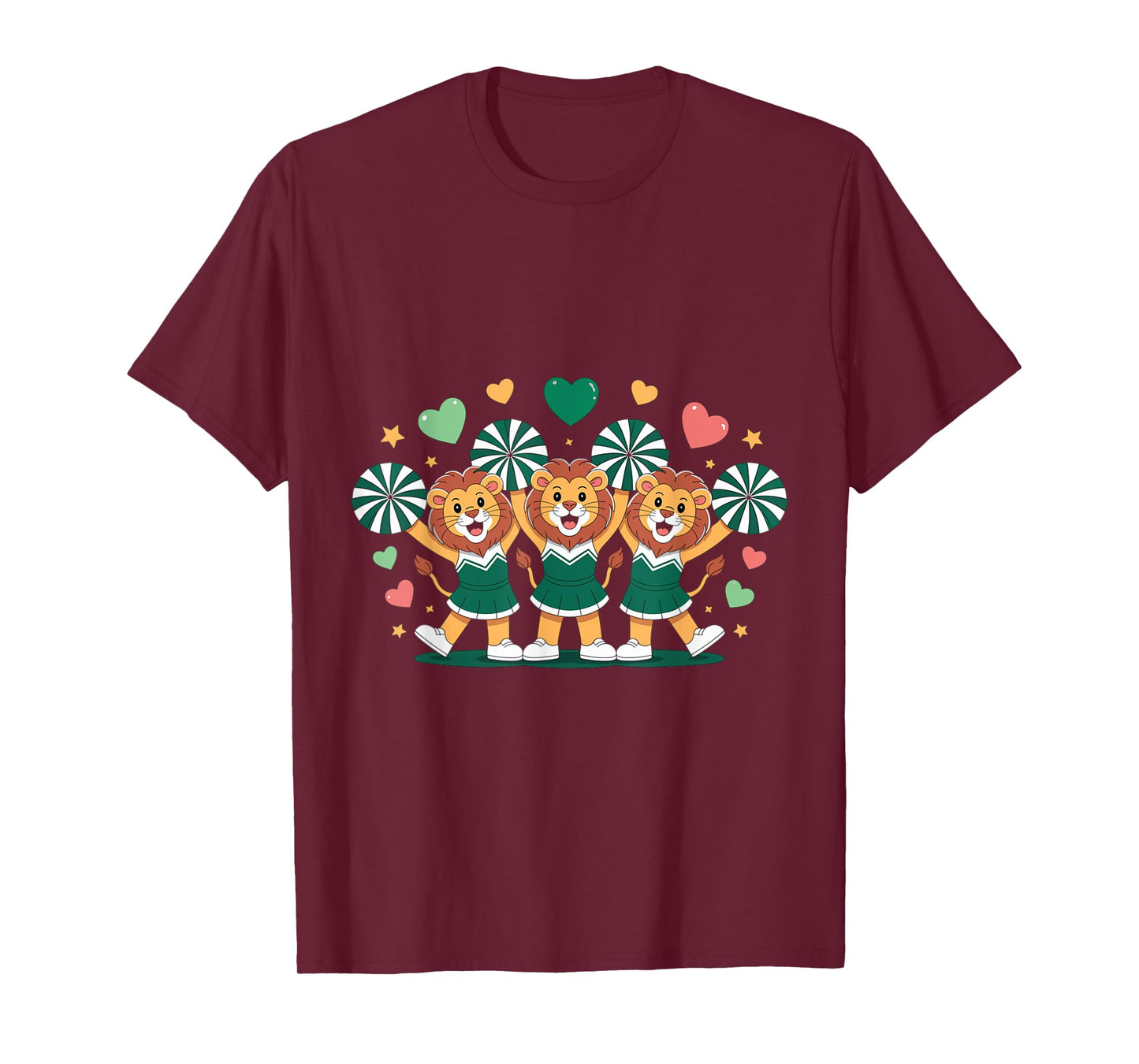 Isibindi Cheer Team – Cute Lion Girls in Green Uniform T-Shirt