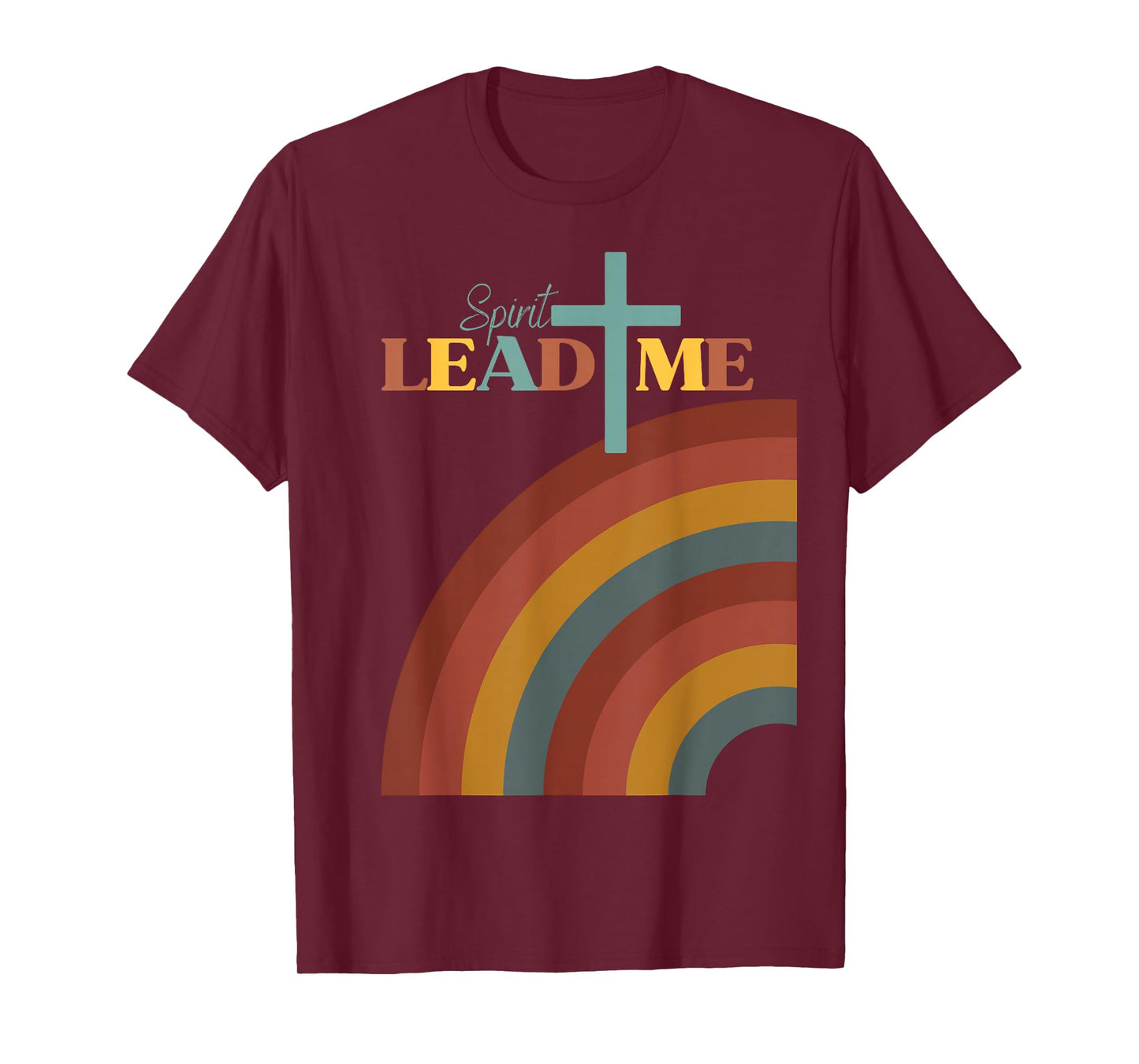 Spirit Lead Me Pastel Rainbow Christian Inspirational Design T-Shirt