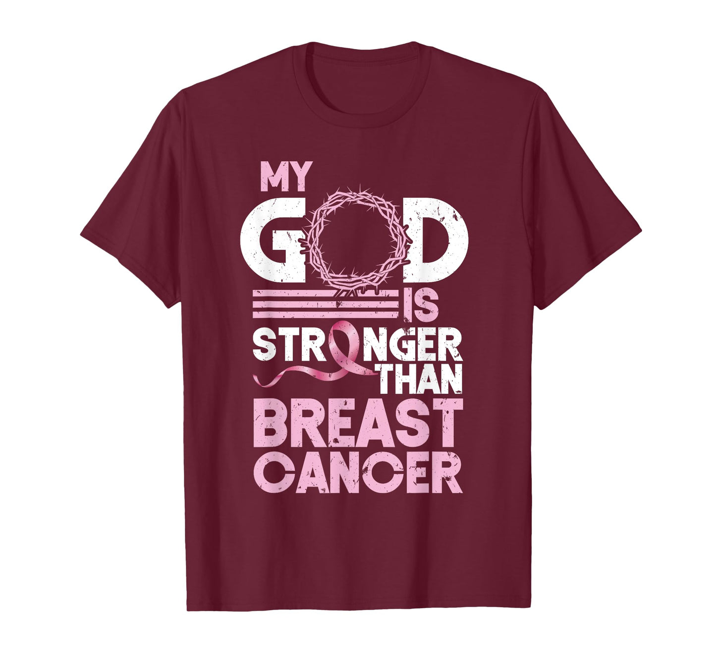 My God Is Stronger Than Breast Cancer Awareness Christian T-Shirt