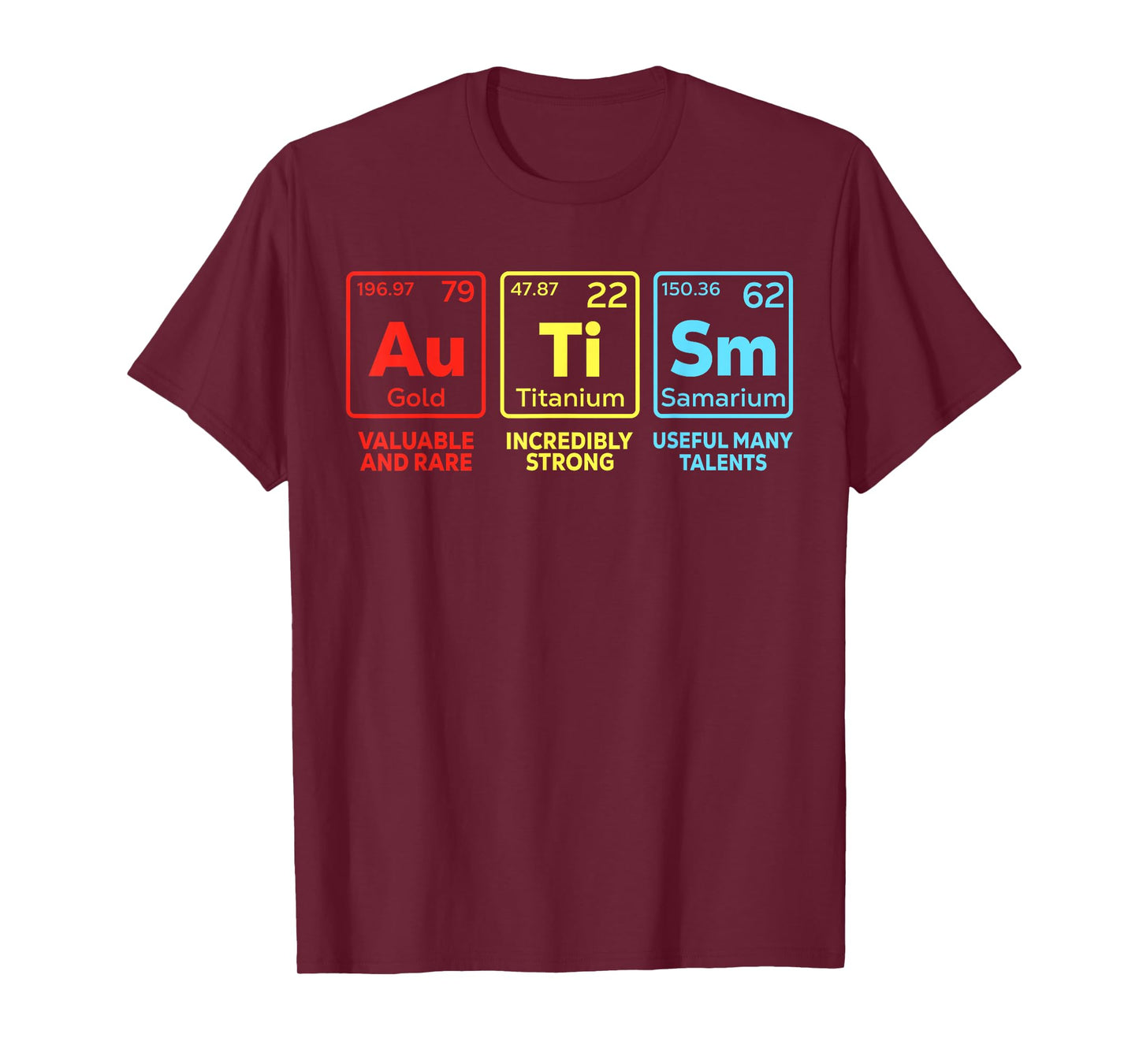 Autism Awareness Tees Kids Men Women Elements Periodic Table T-Shirt