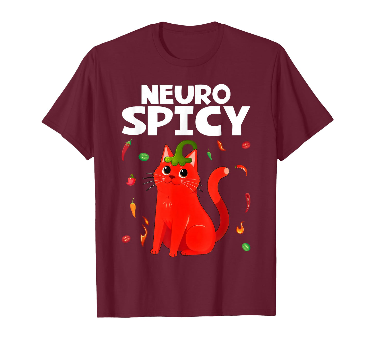 Neurospicy Funny Neurodivergent ADHD ASD Autism Cat Lover T-Shirt