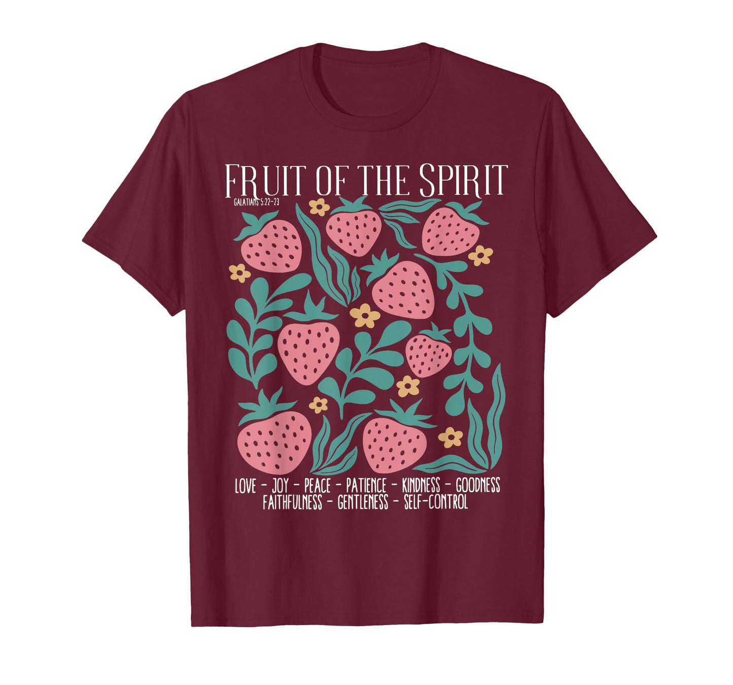 Retro Fruit Of The Spirit Strawberry Bible Verse Christian T-Shirt