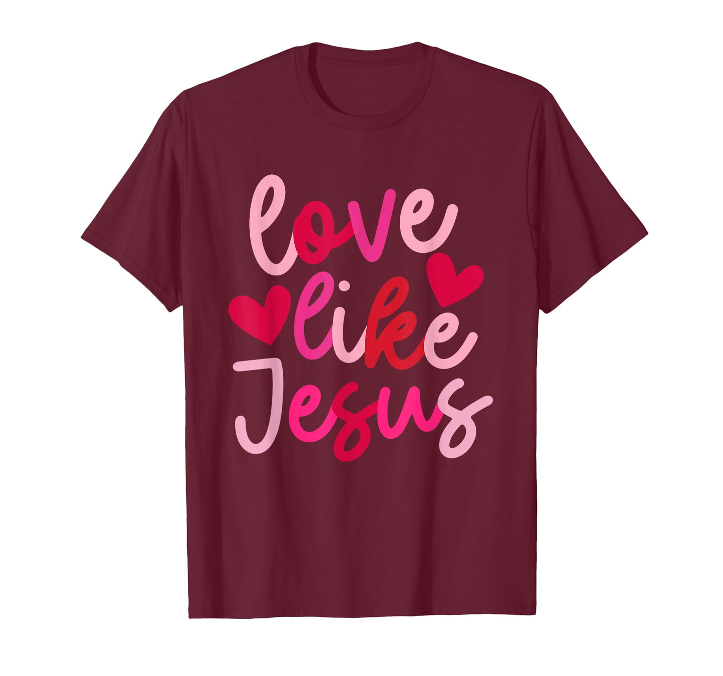 IZI POD Retro Love Like Jesus Coquette Heart Bow T-Shirt, Unisex-Adults, Black, Small, Short Sleeve, Valentine's Day Tee