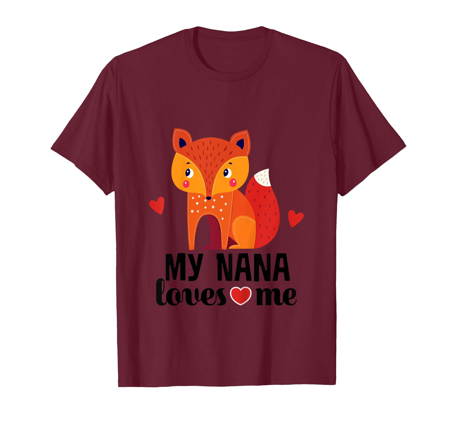 Kids My Nana Loves Me Grandkids Fox T-Shirt
