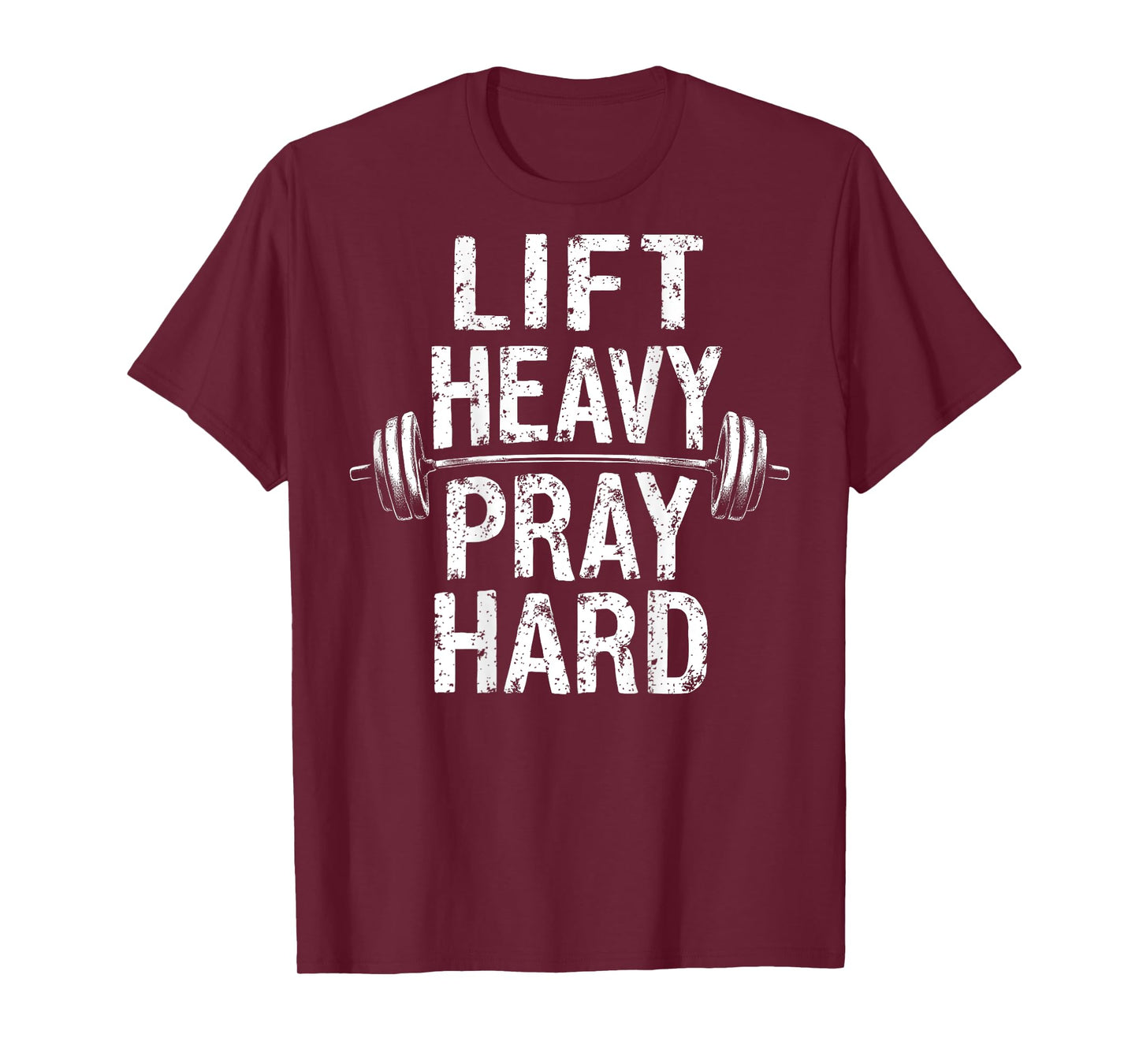 Lift Heavy Pray Hard Jesus Gym Weightlifter Deadlift On Back T-Shirt