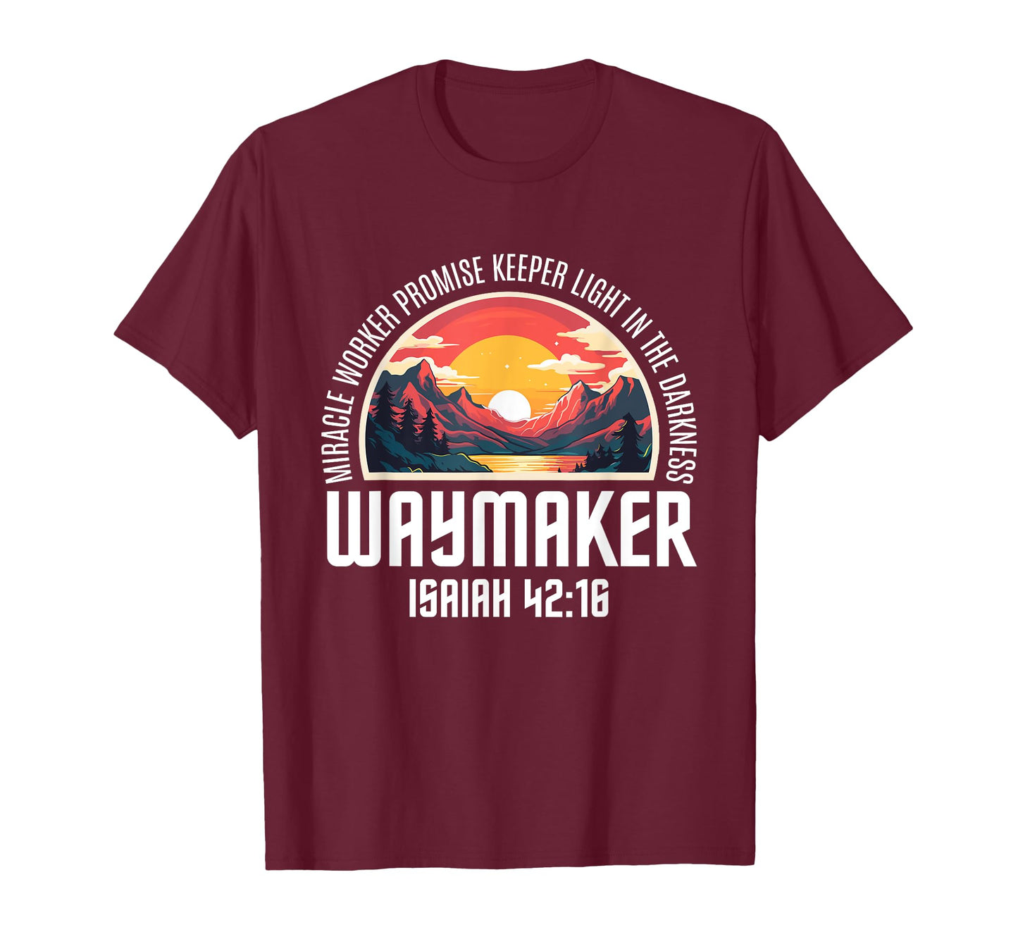 Waymaker Miracle Worker Promise Keeper Christian Bible Verse T-Shirt