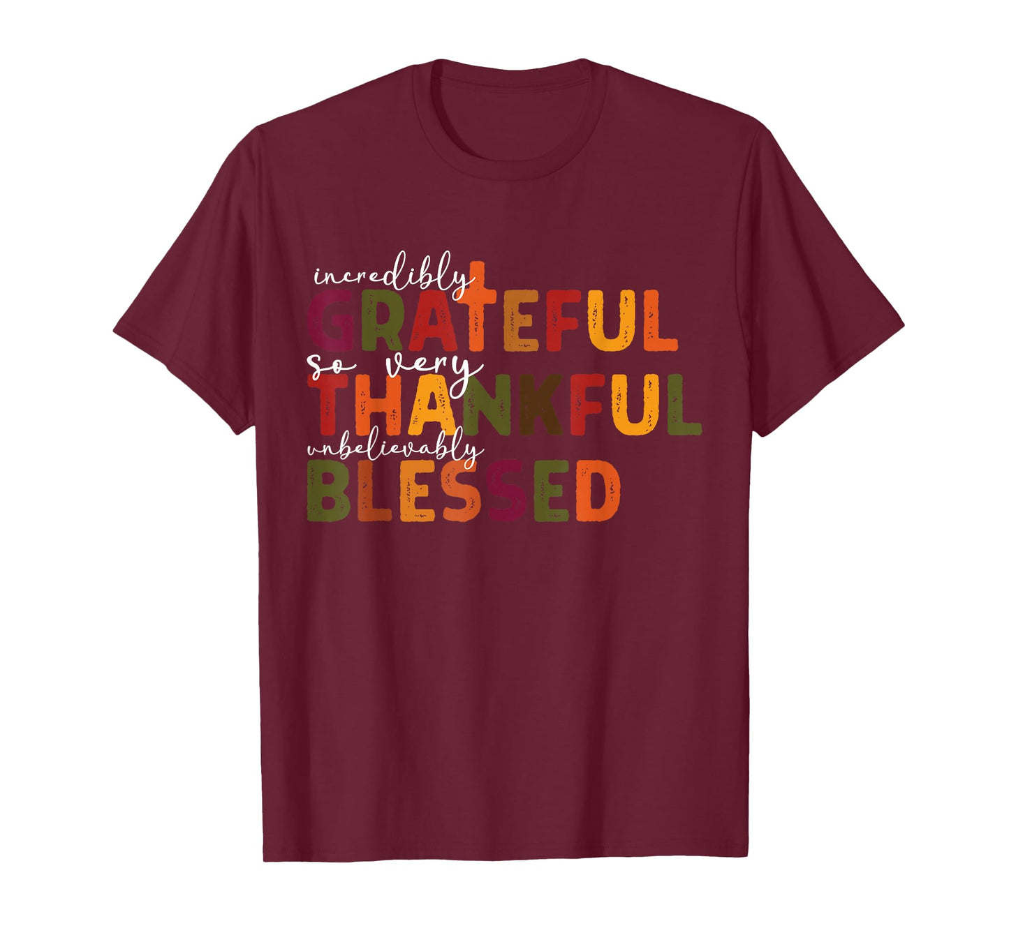 Thankful Grateful Blessed Christian Religious Thanksgiving T-Shirt