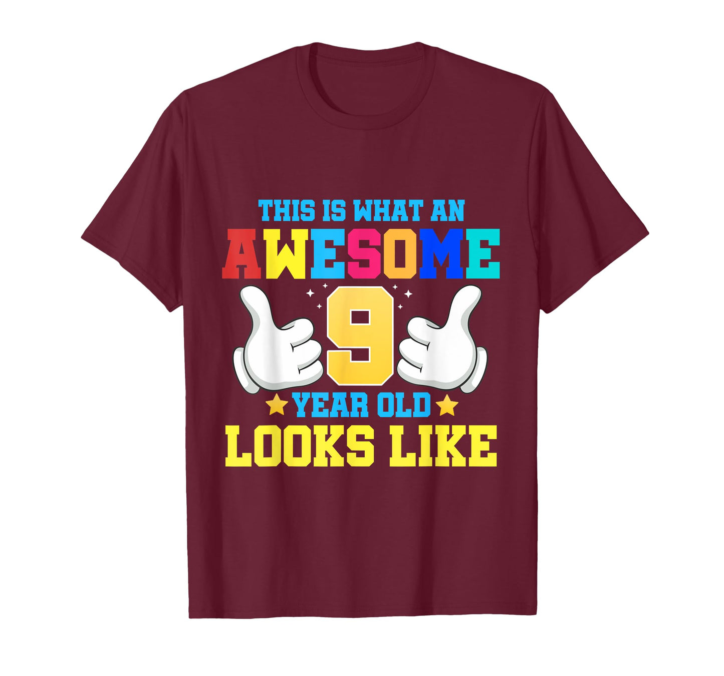 This is what an awesome 9 year old looks like 9th birthday T-Shirt