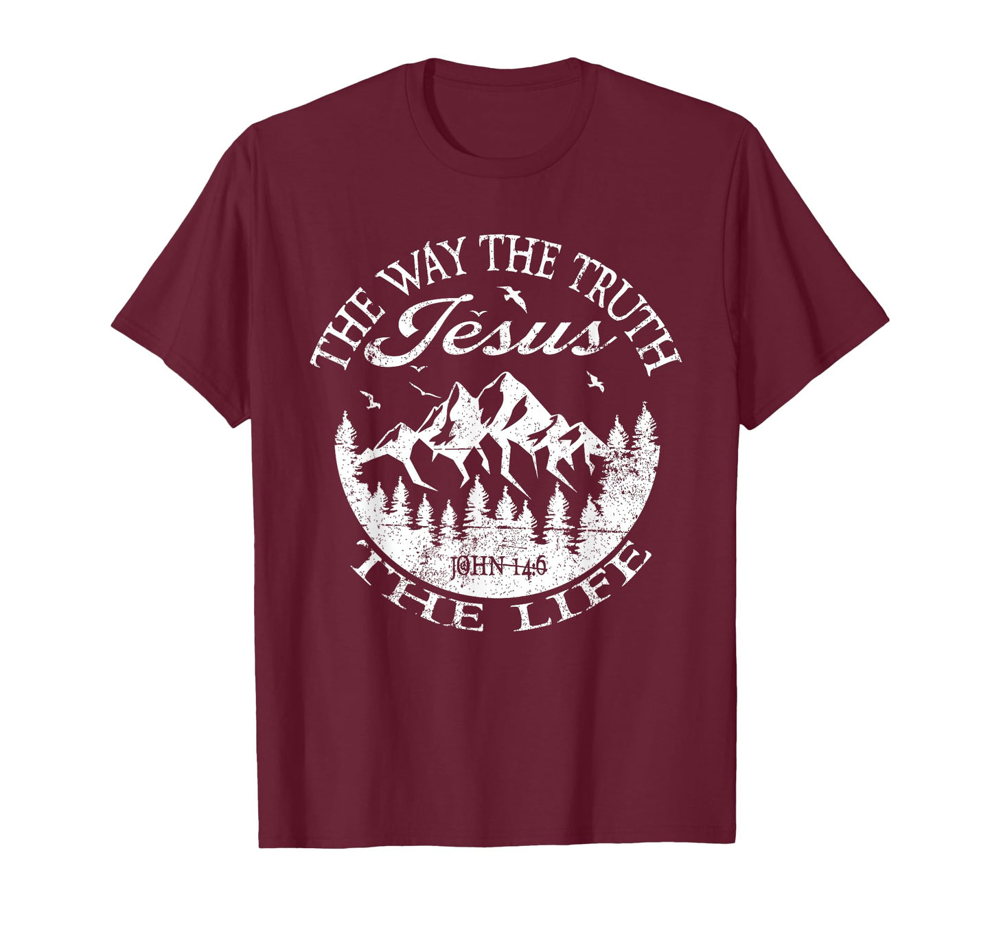 Jesus The Way Truth Life John 14:6 Bible Verse Christian T-Shirt