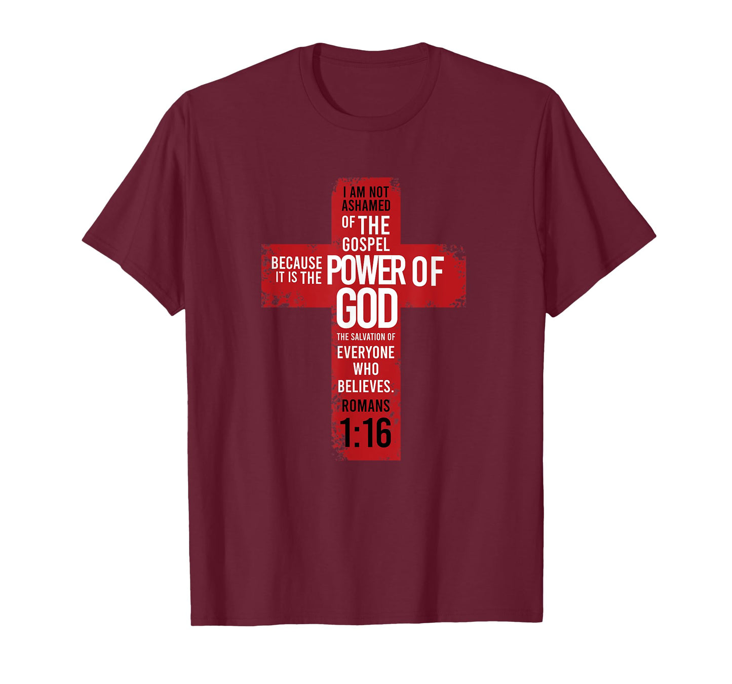 Romans 1:16 Bible Verse Religion Jesus Cross Christian Gift T-Shirt