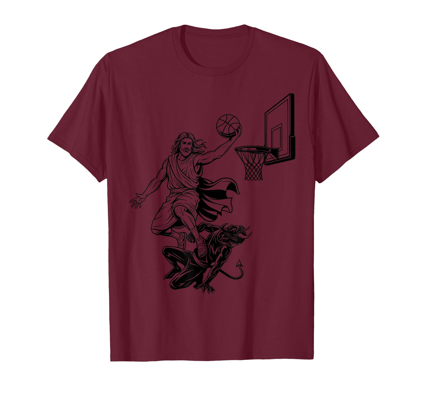 Jesus Dunking Funny Christian Religious SPRITUAL Basketball T-Shirt