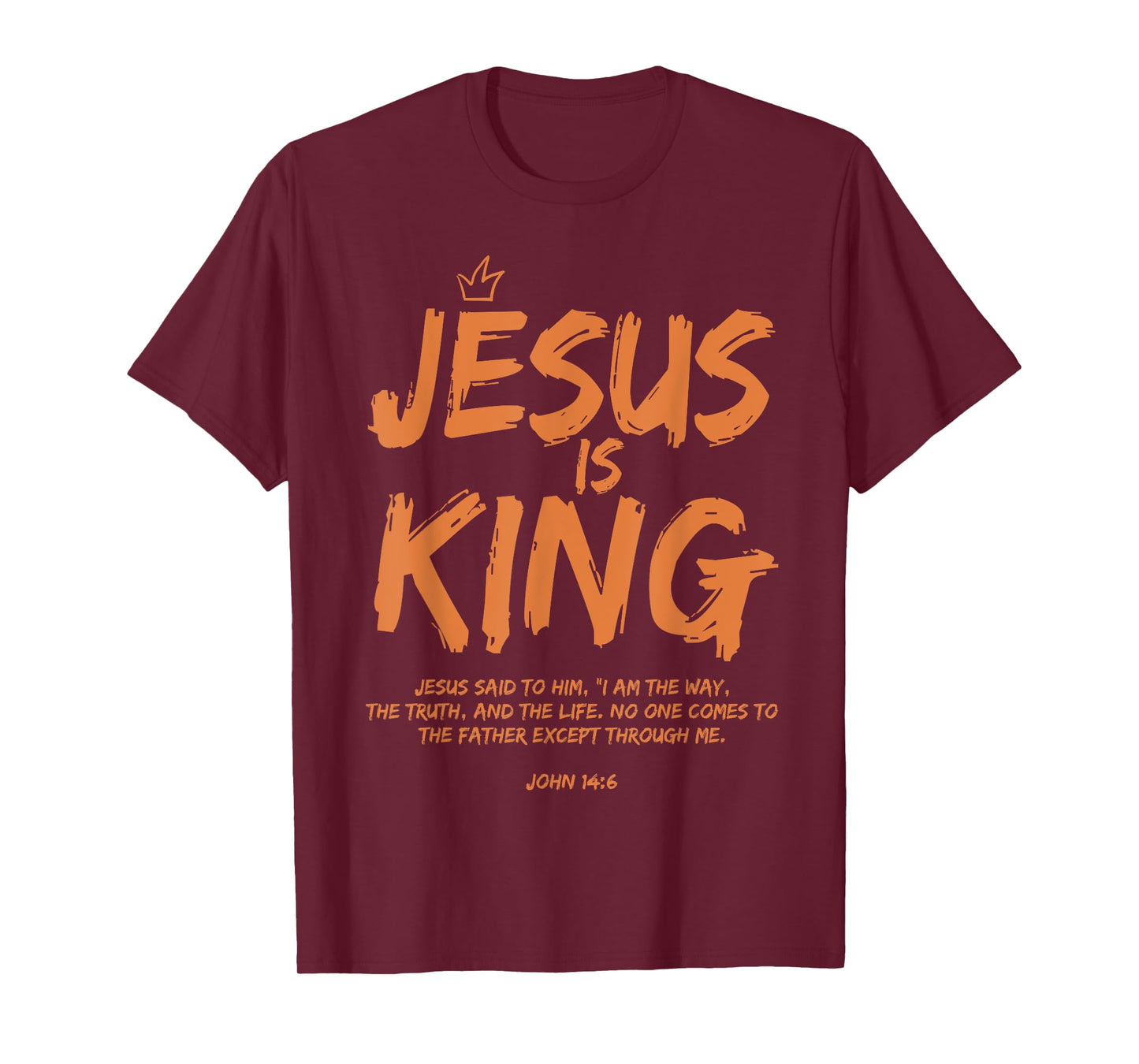 Jesus Is King Christian Cross God Faith Bible Religious T-Shirt