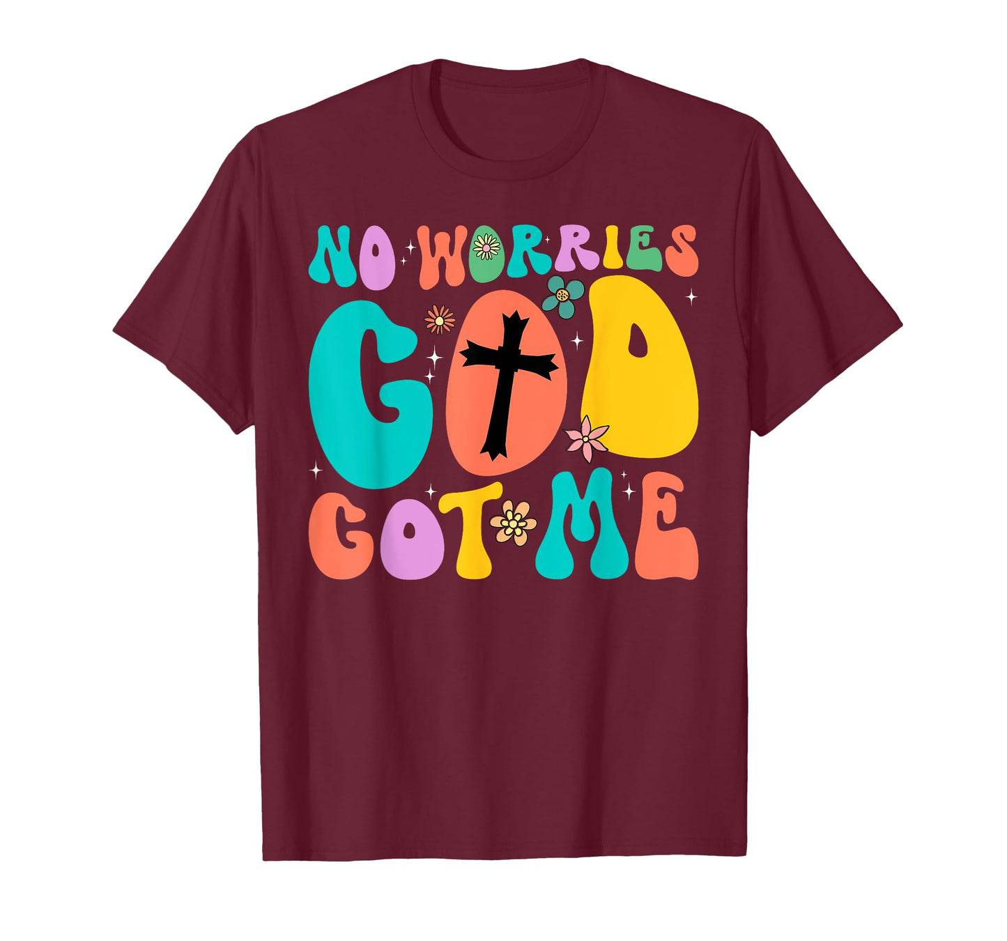 No Worries, God-Got Me African American Christian T-Shirt