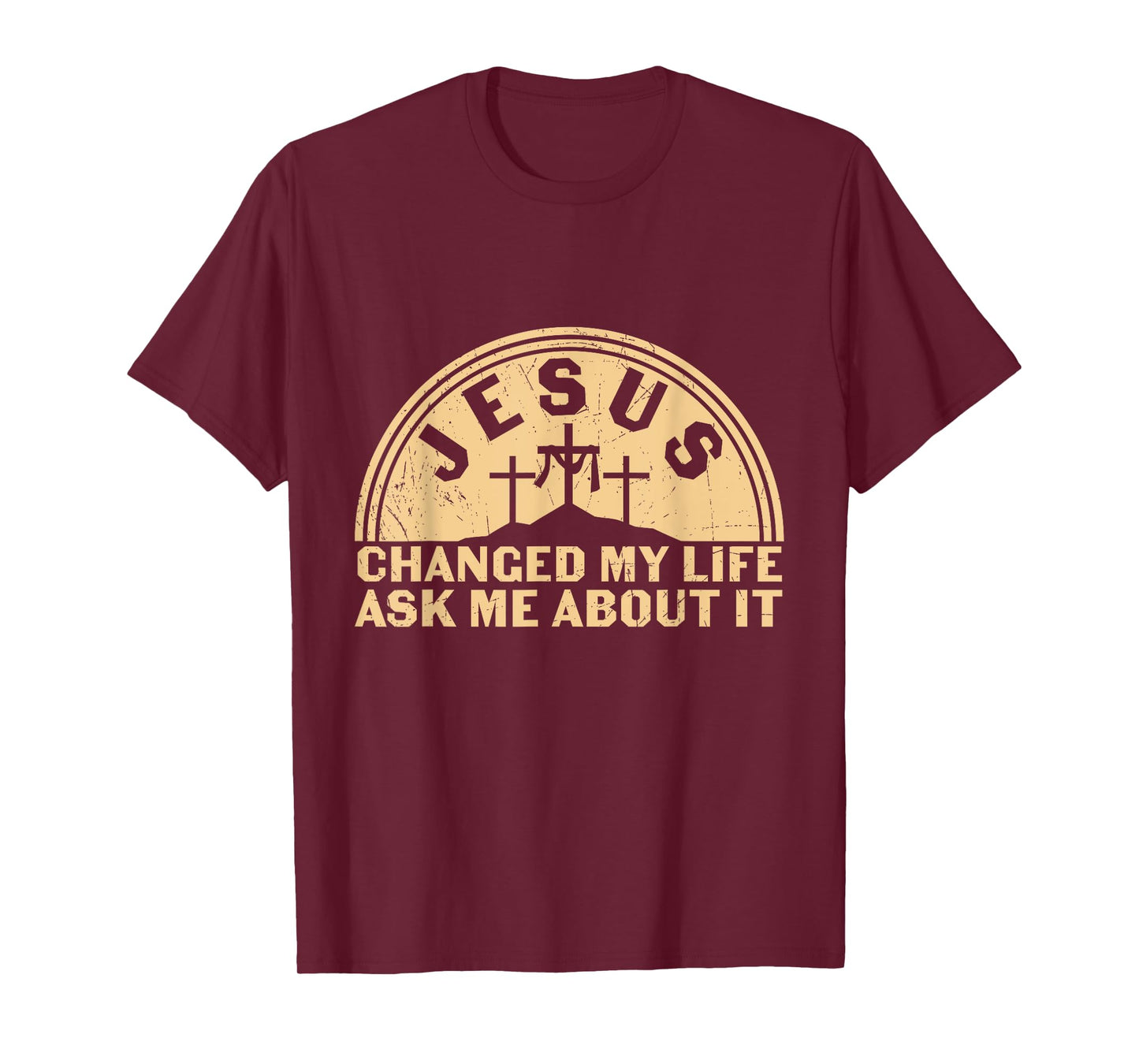 Retro Jesus Changed My Life Ask Me About It Christian Faith T-Shirt