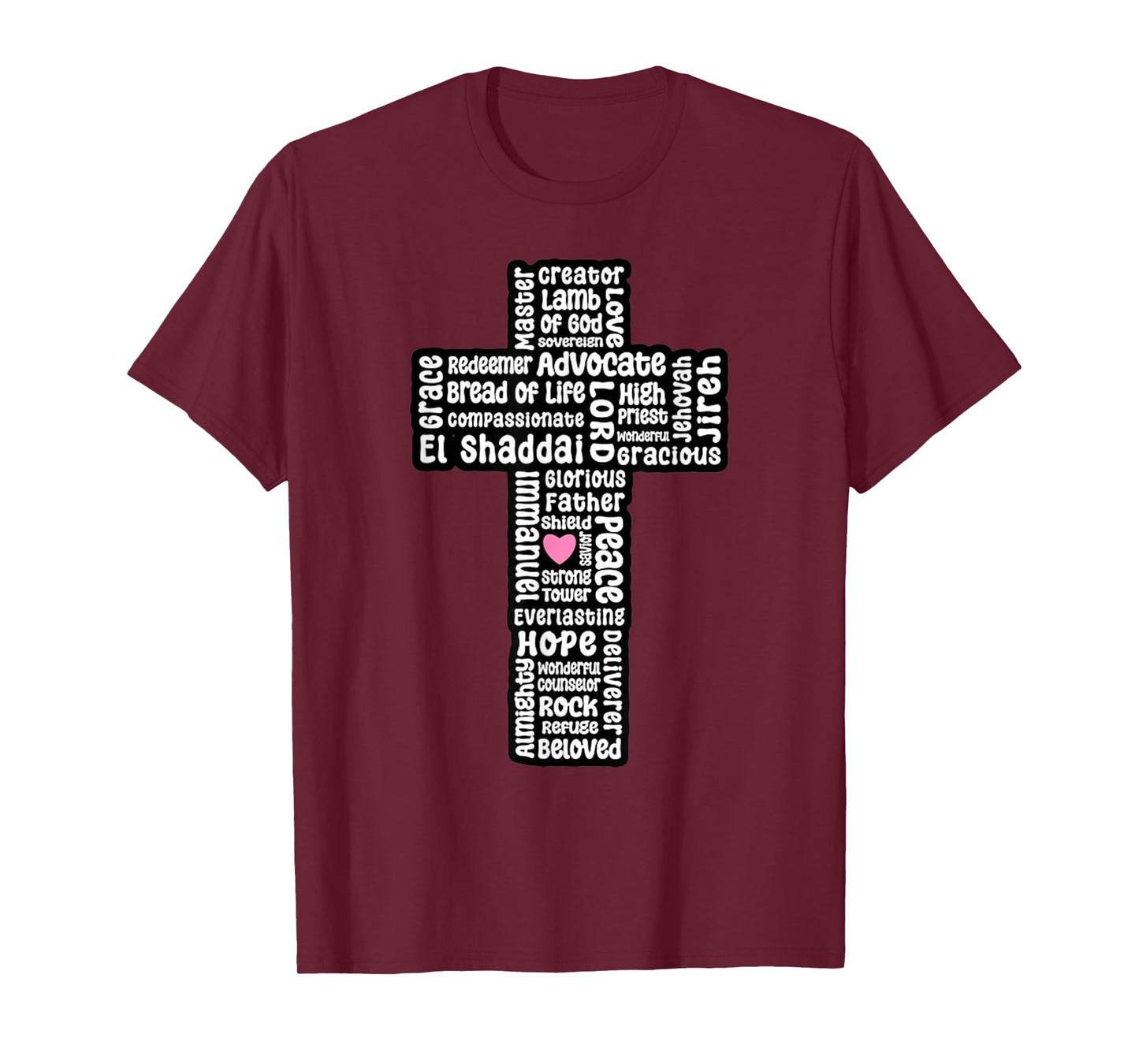 Funny Names of Jesus Cross - Christian Art T-Shirt