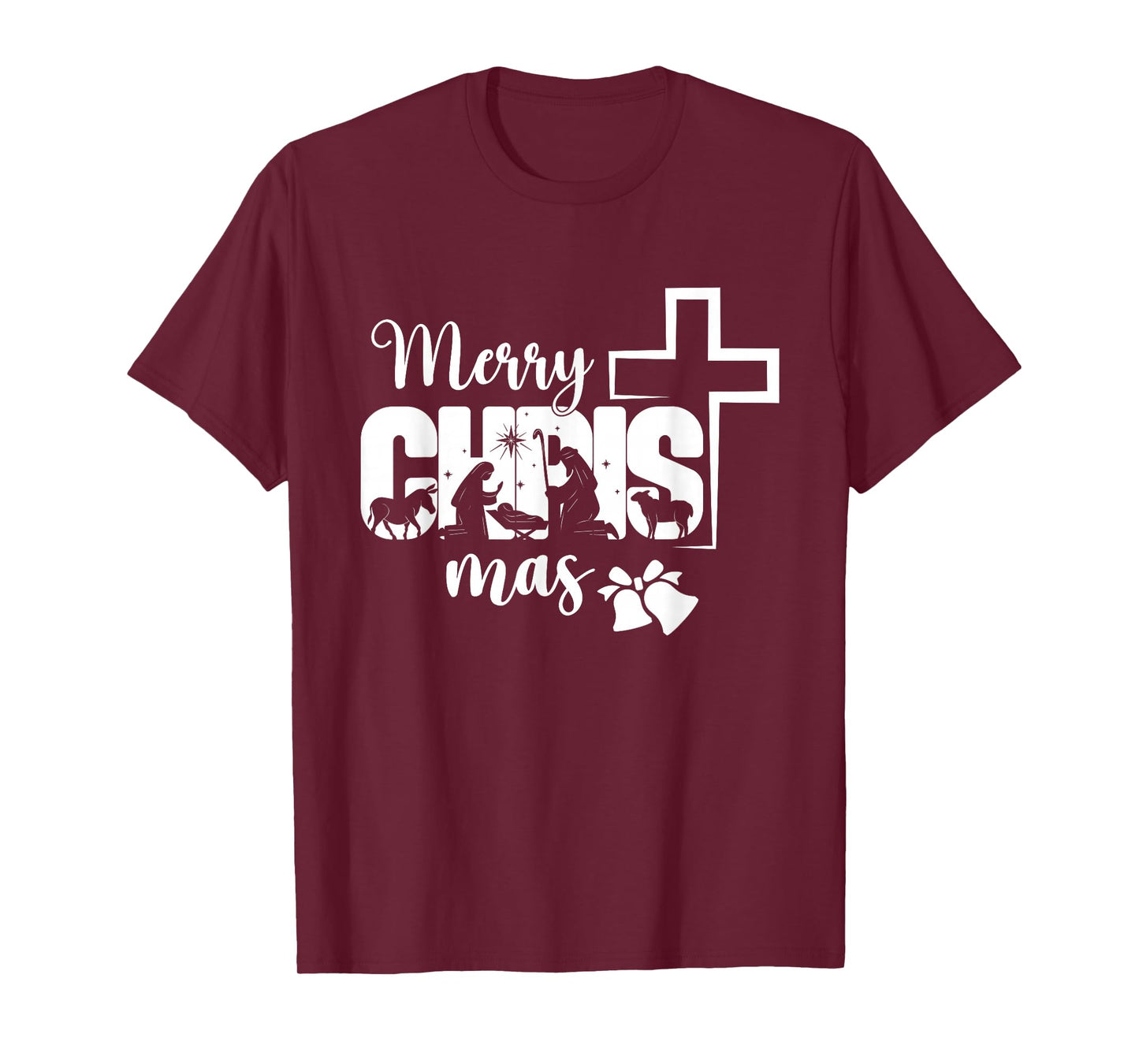 Merry Christmas Christian Cross Jesus Xmas Matching Family T-Shirt