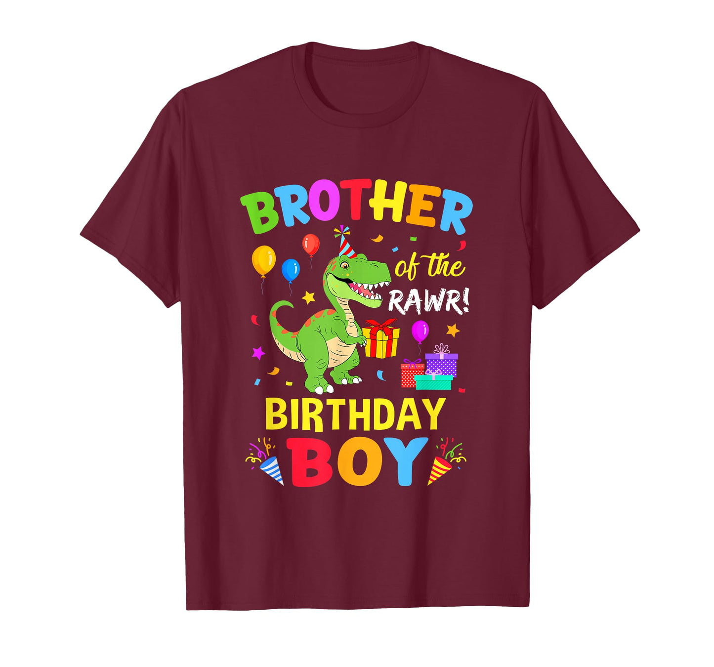 Brother Of The Birthday Boy T-Rex Funny Dinosaur Boy Party T-Shirt