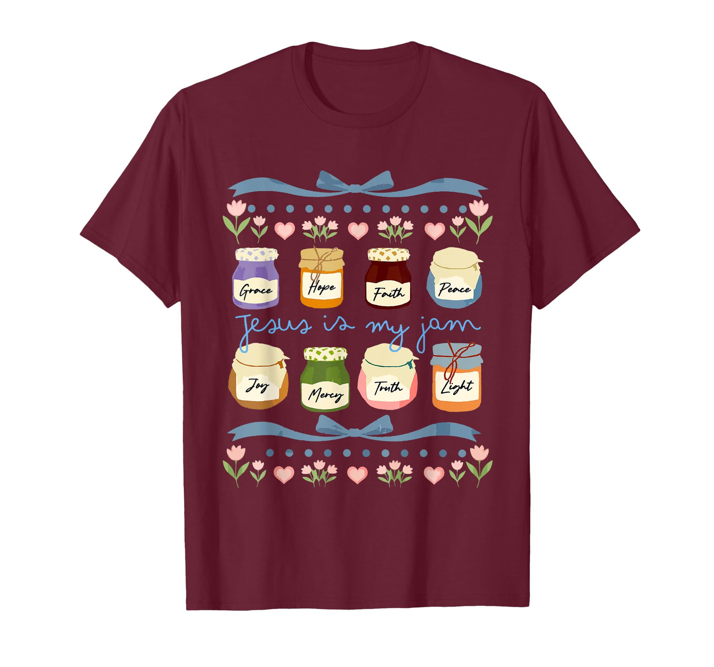 Jesus is My Jam and Im Here to Spread Christian Coquette Bow T-Shirt
