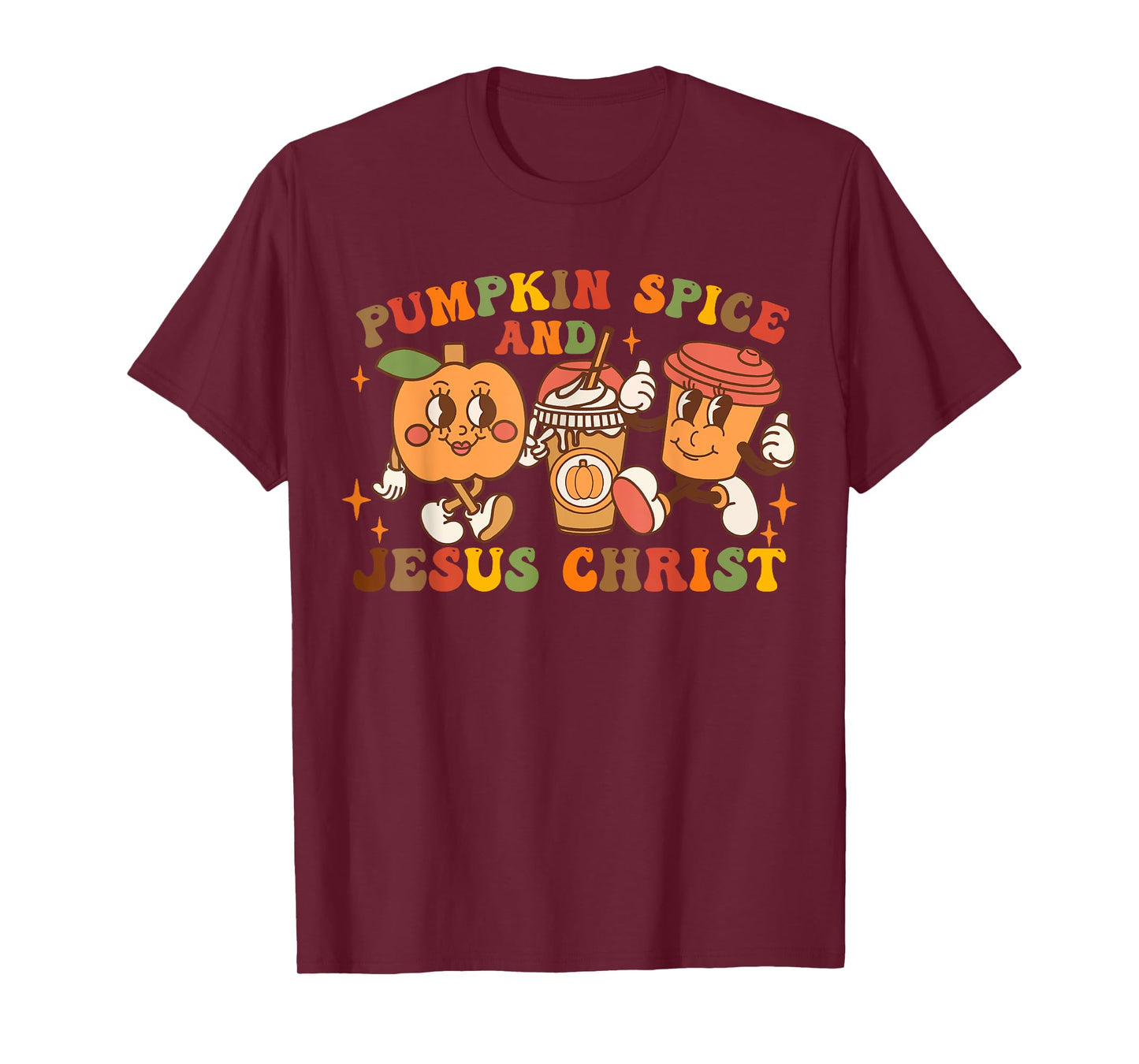 Pumpkin Spice and Jesus Christ Funny Fall Graphic T-Shirt