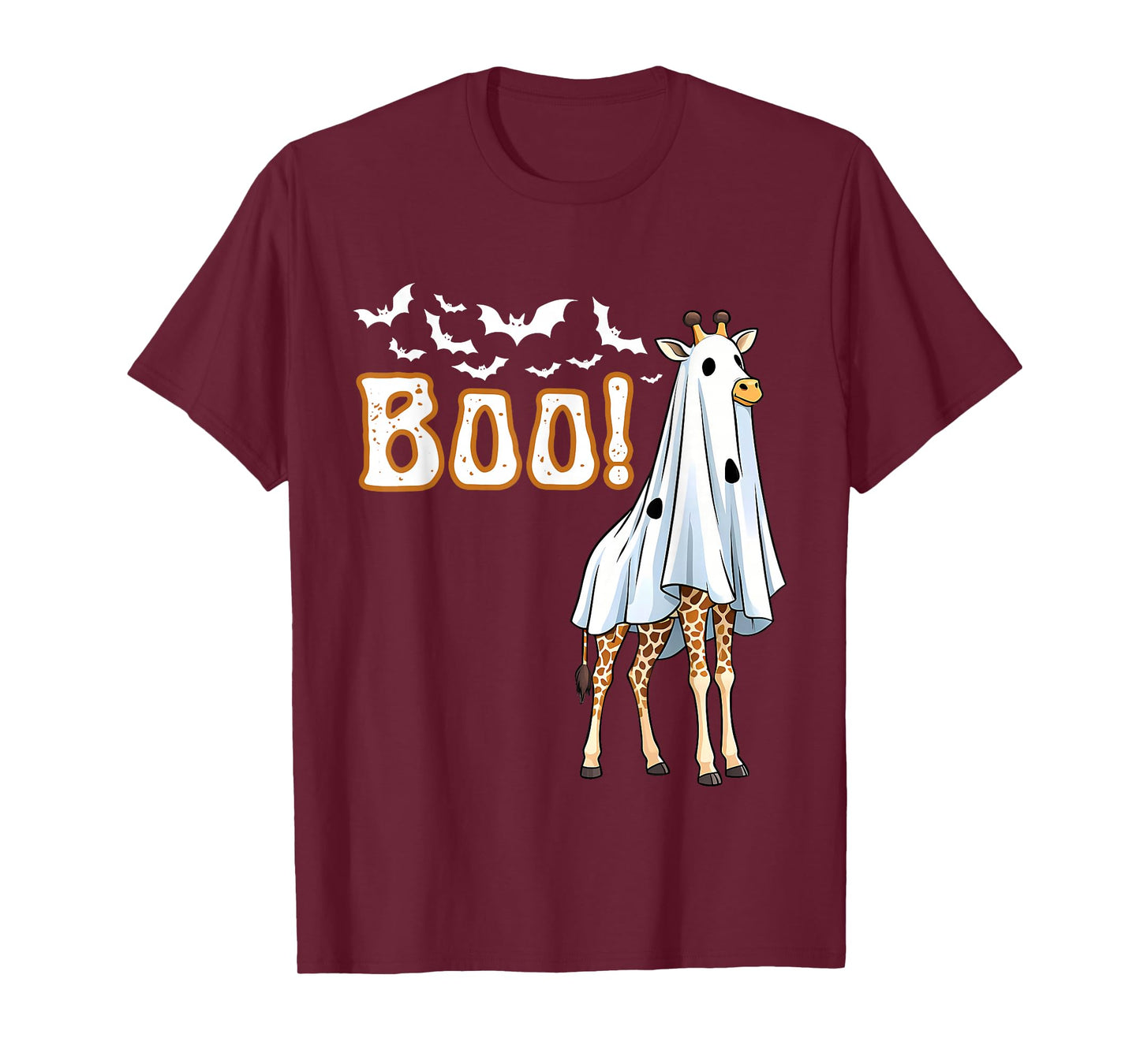Funny Giraffe Ghost Boo Shirt Cute Animal Halloween Costume T-Shirt