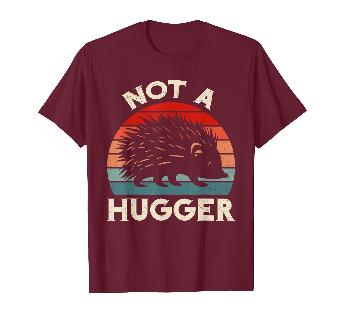 Funny Porcupine Humor Not A Hugger Retro Vintage Animal T-Shirt