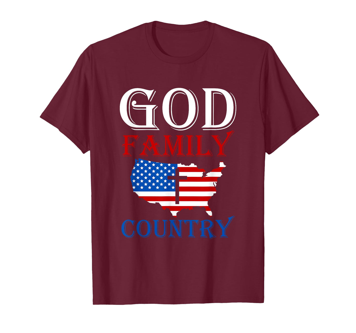God Family Country Christian Gift USA Prayer T-Shirt